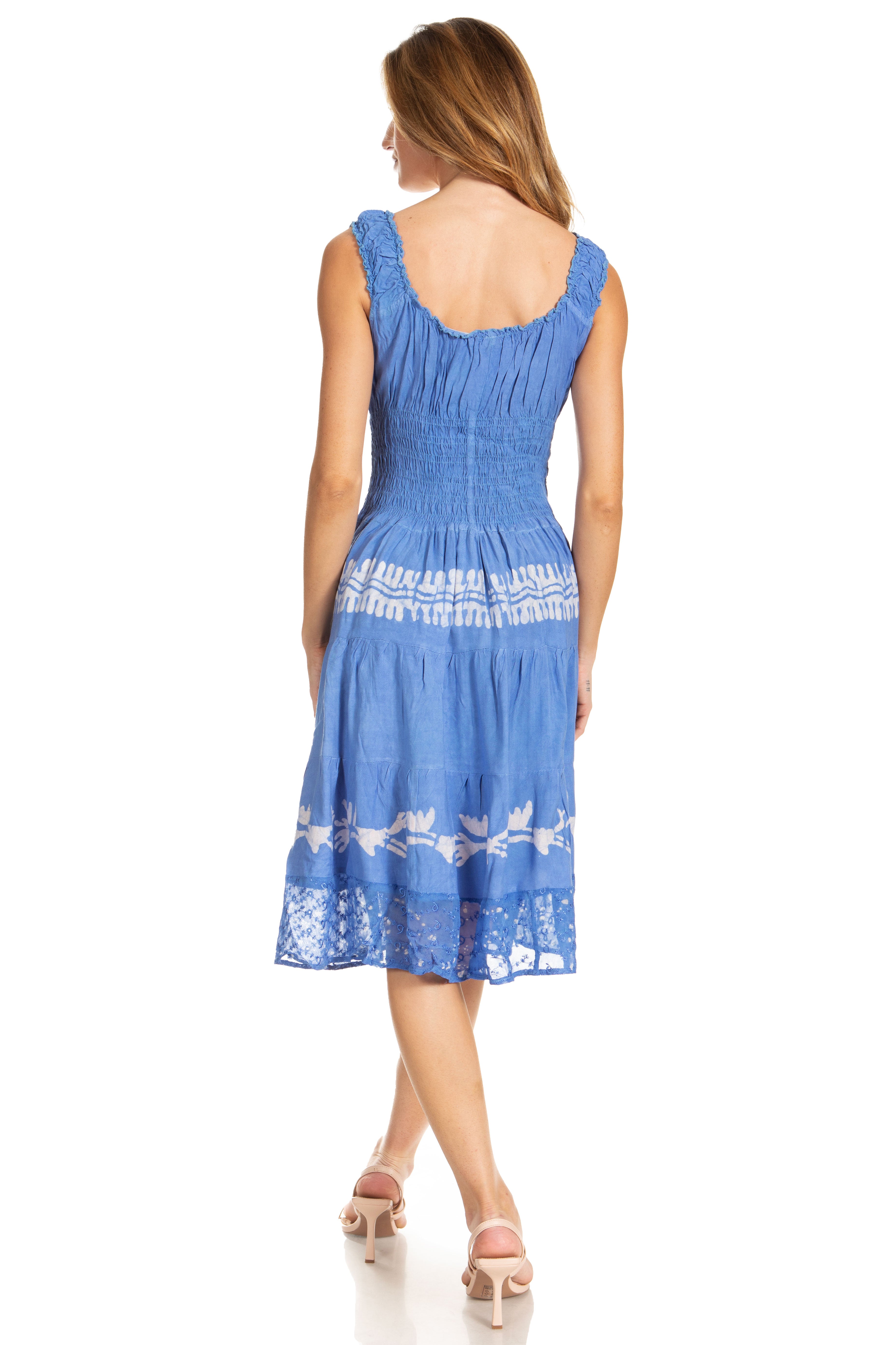 Sakkas - Alba Off The Shoulder Smock Ruffle Midi Dress