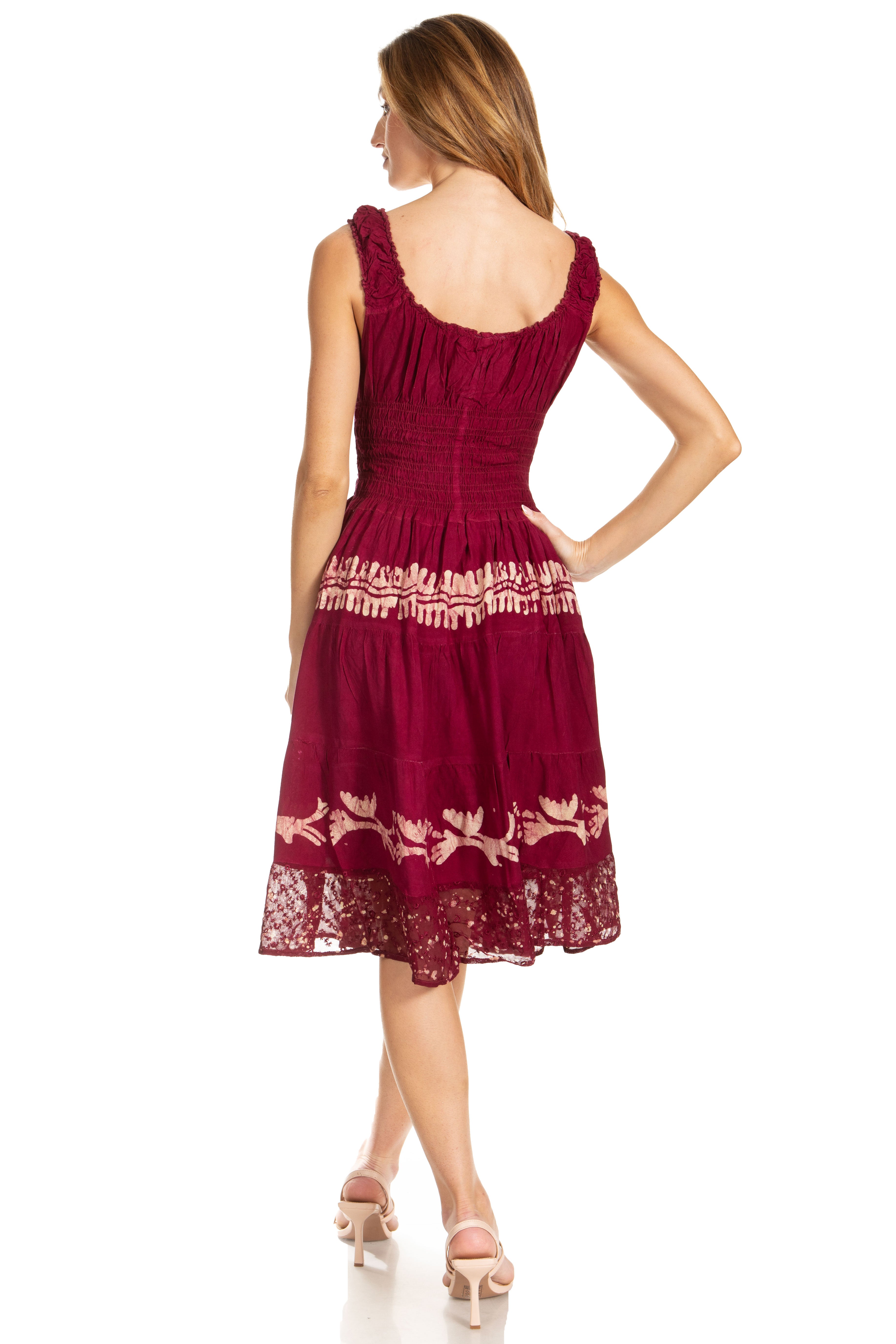 Sakkas - Alba Off The Shoulder Smock Ruffle Midi Dress