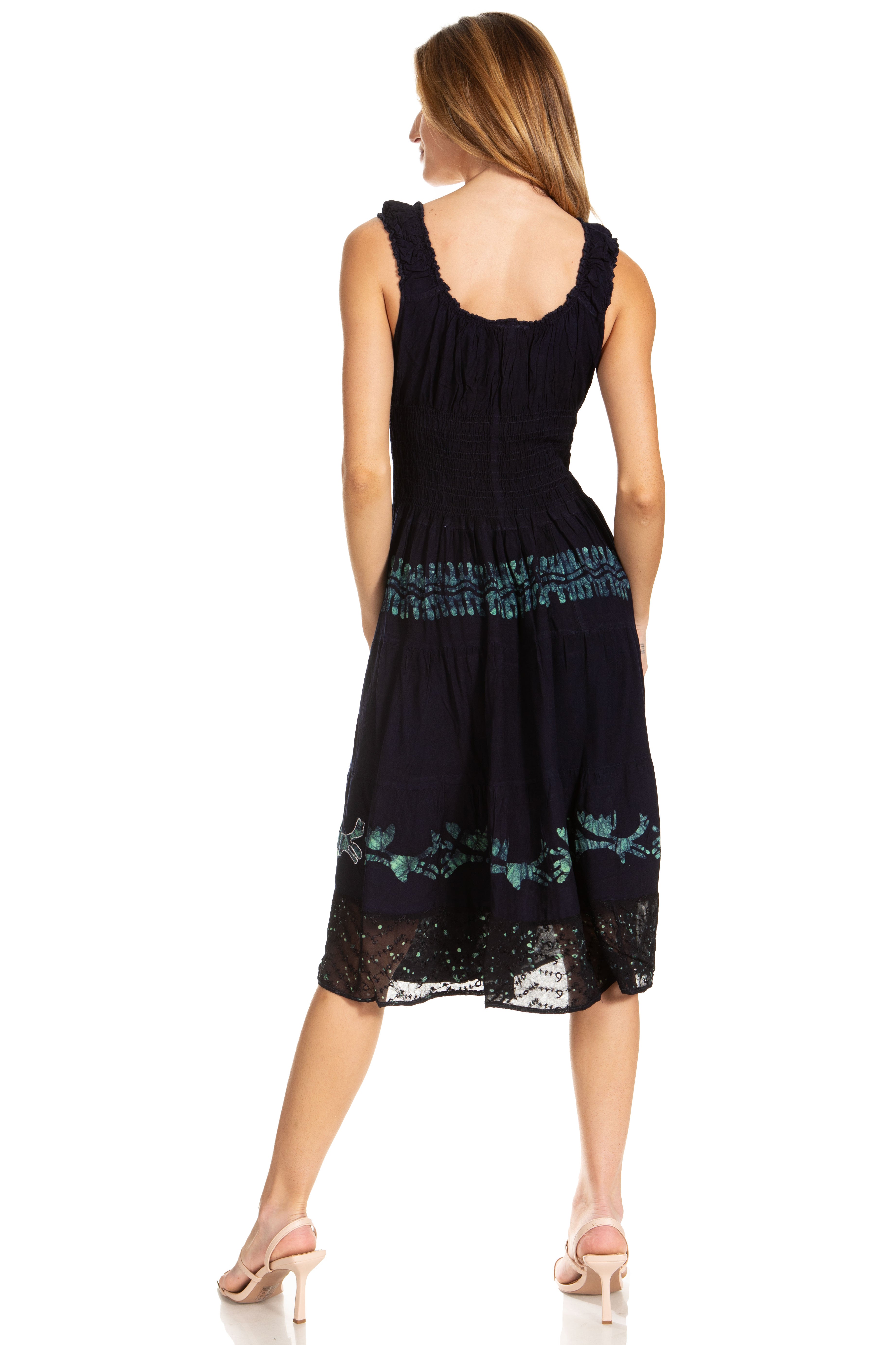 Sakkas - Alba Off The Shoulder Smock Ruffle Midi Dress