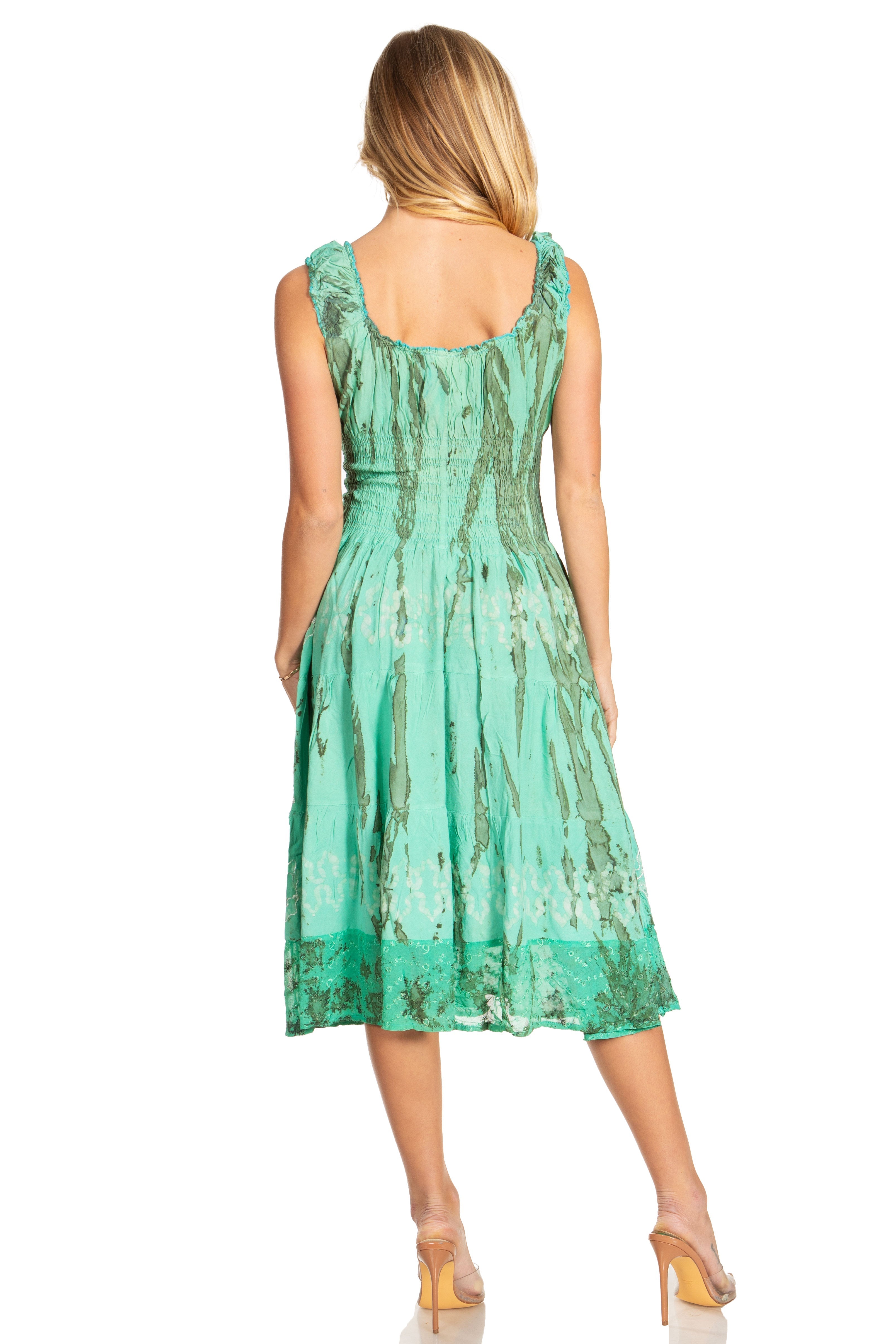 Sakkas - Alba Off The Shoulder Smock Ruffle Midi Dress
