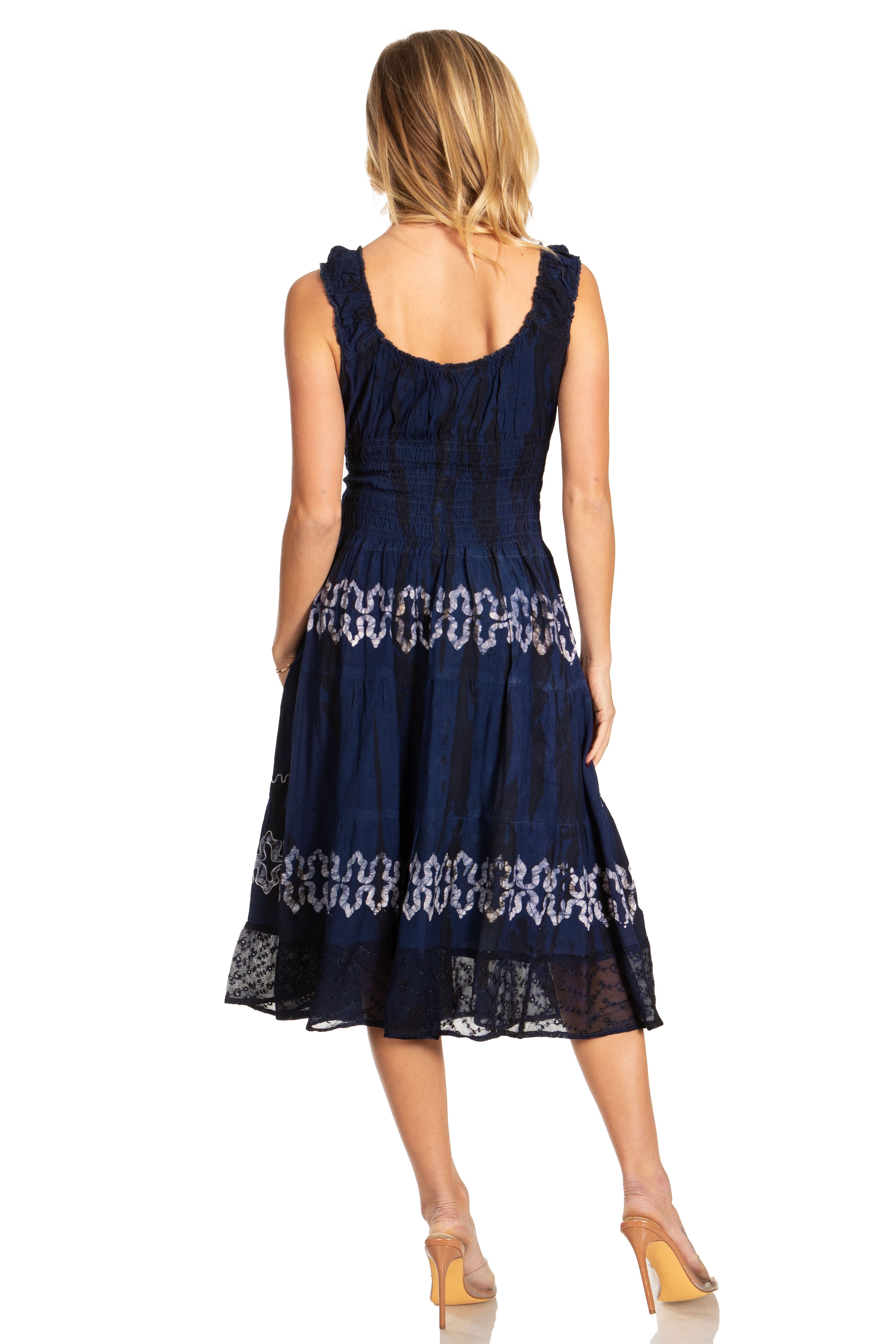 Sakkas - Alba Off The Shoulder Smock Ruffle Midi Dress