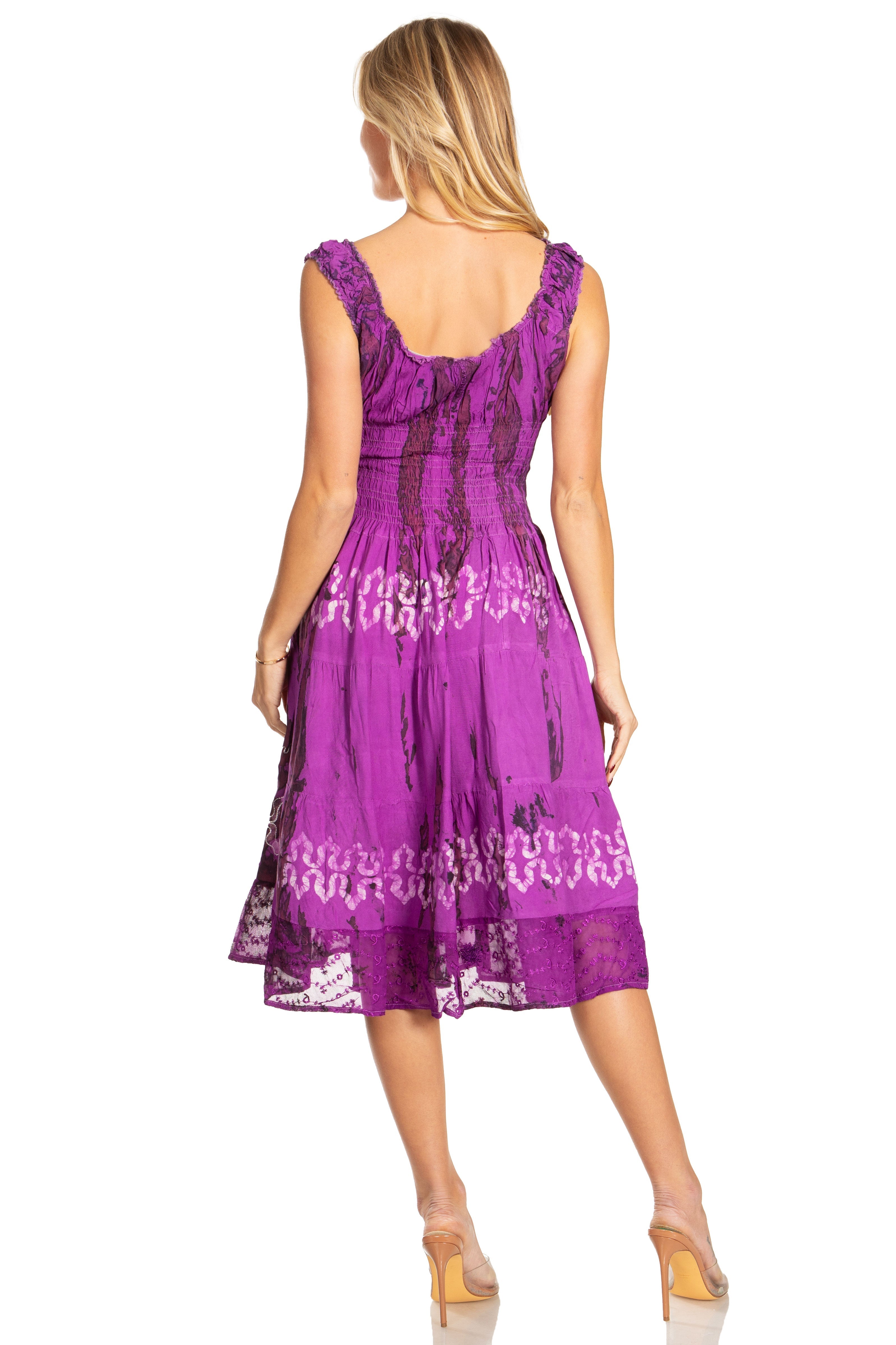 Sakkas - Alba Off The Shoulder Smock Ruffle Midi Dress