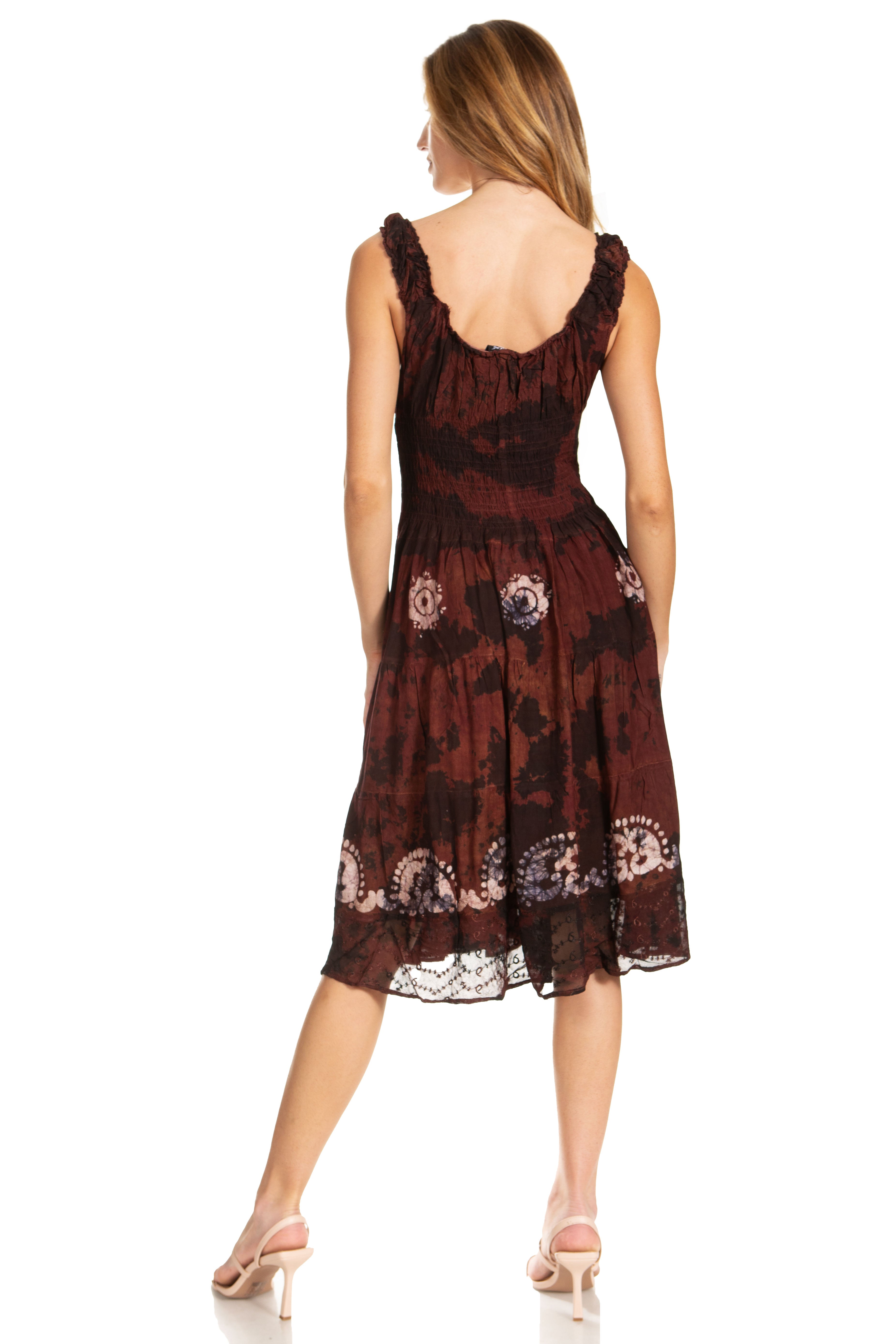 Sakkas - Alba Off The Shoulder Smock Ruffle Midi Dress