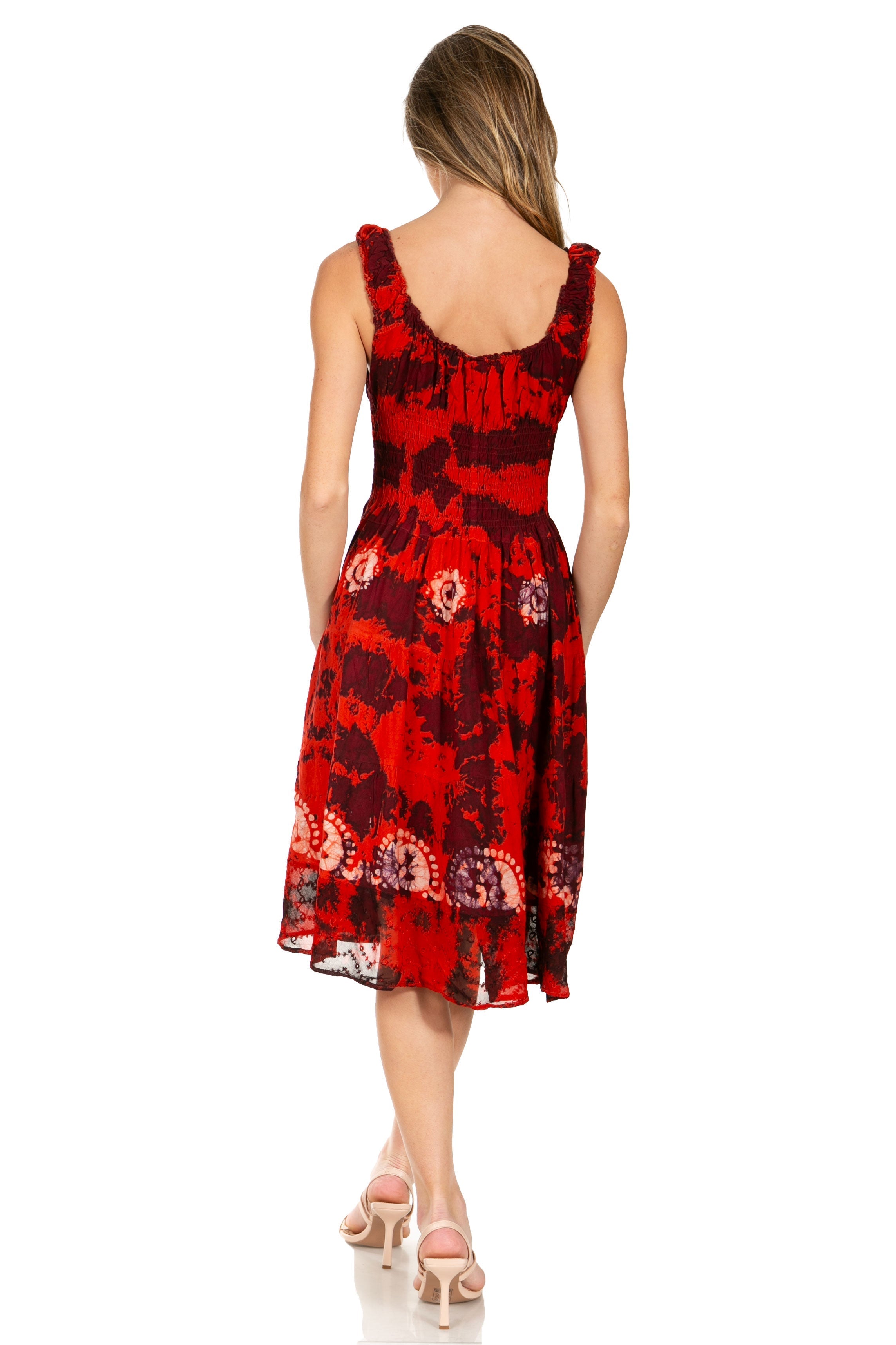 Sakkas - Alba Off The Shoulder Smock Ruffle Midi Dress