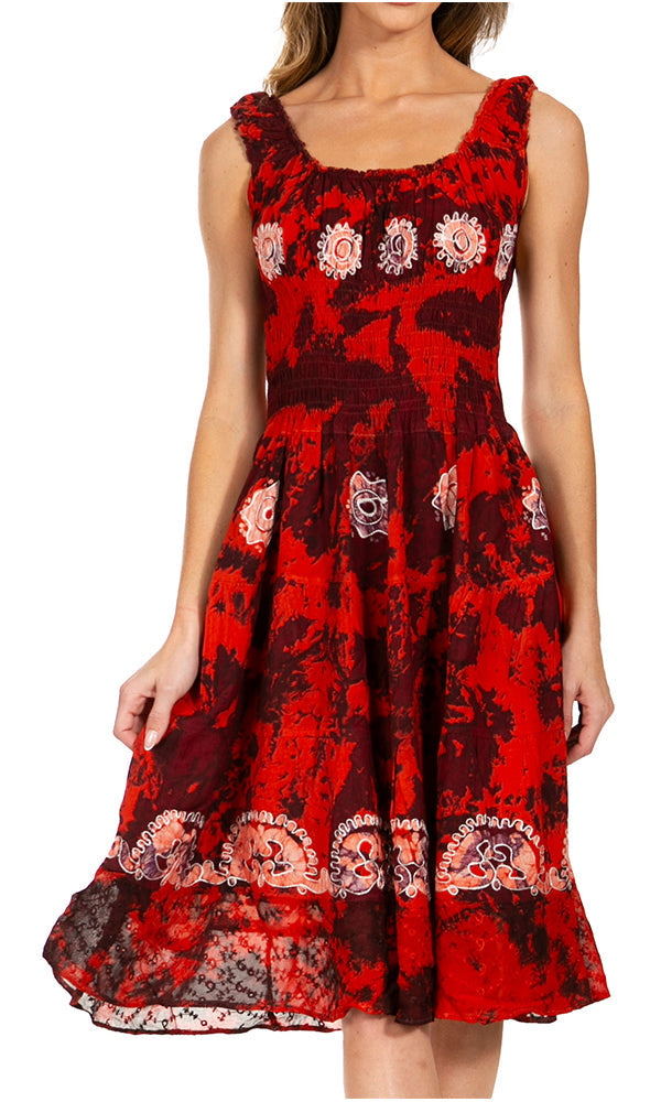 Sakkas - Alba Off The Shoulder Smock Ruffle Midi Dress
