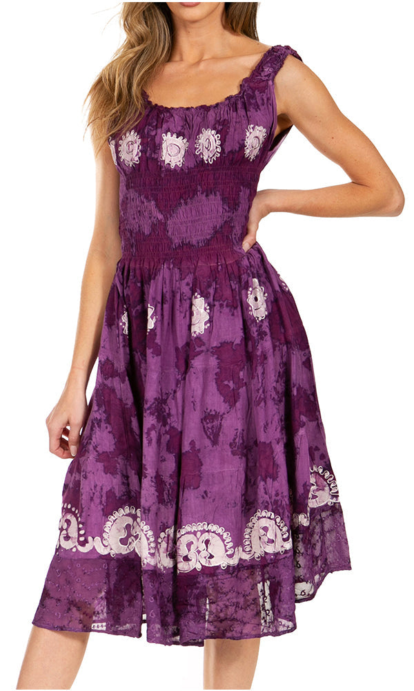Sakkas - Alba Off The Shoulder Smock Ruffle Midi Dress