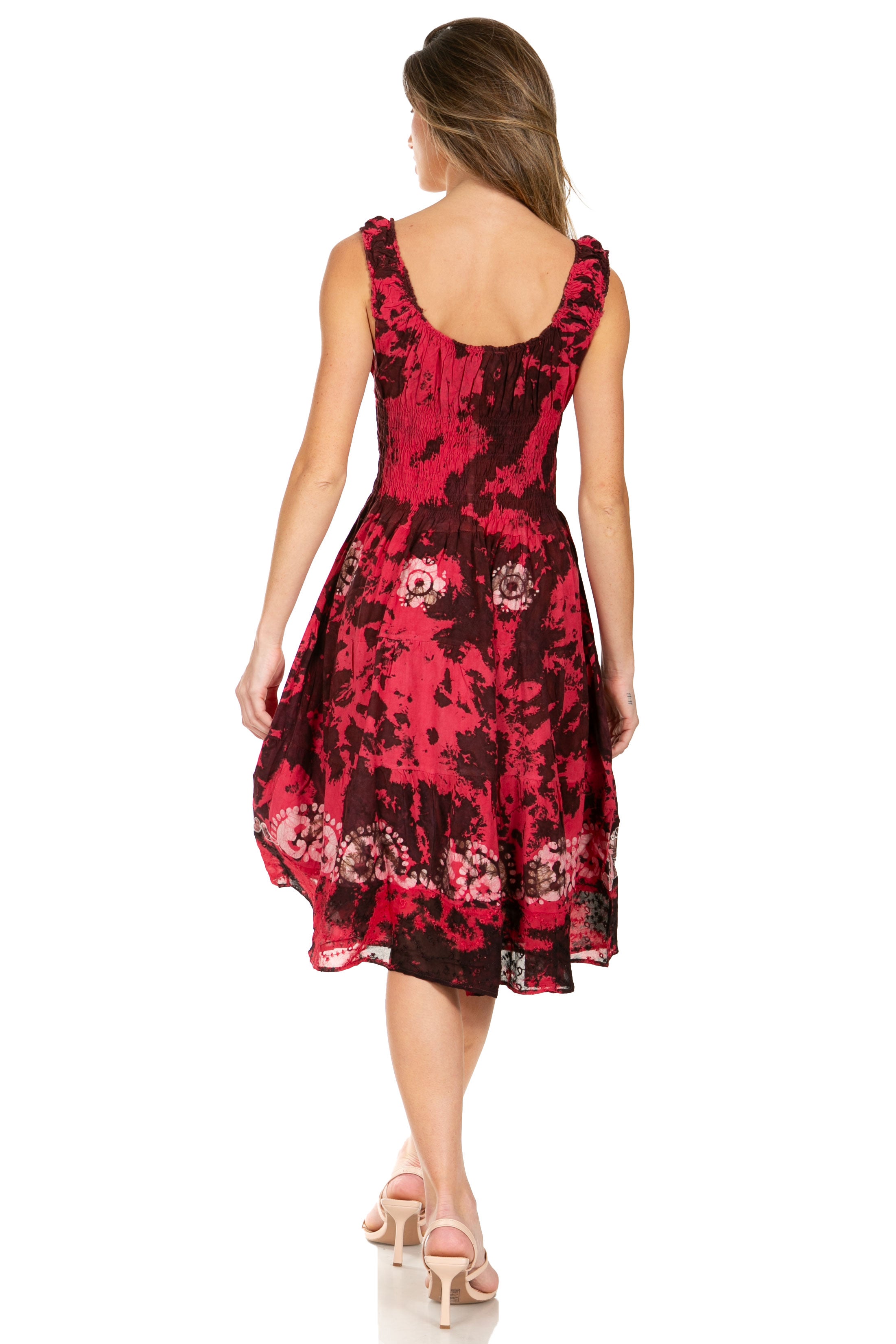 Sakkas - Alba Off The Shoulder Smock Ruffle Midi Dress