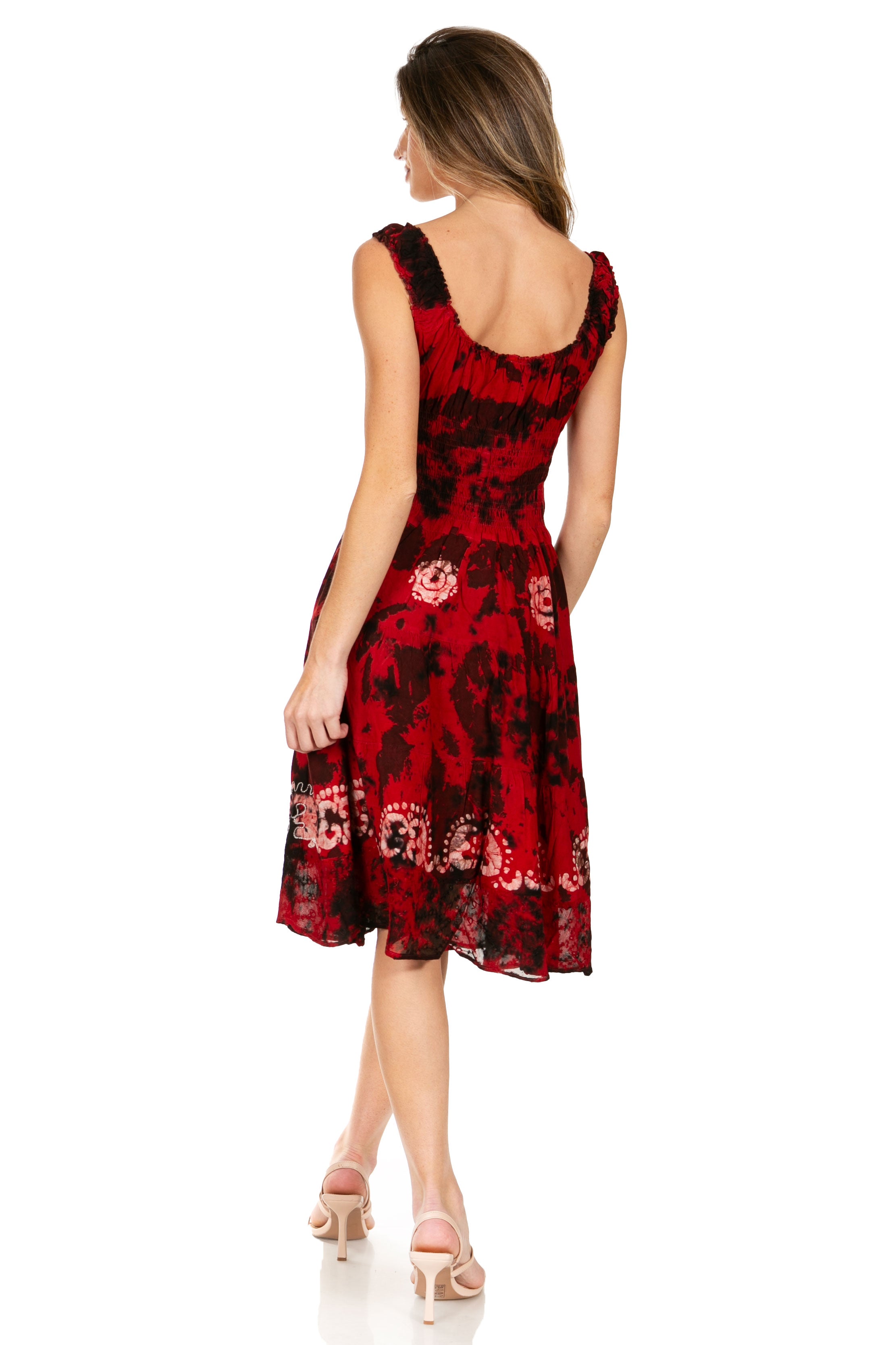Sakkas - Alba Off The Shoulder Smock Ruffle Midi Dress