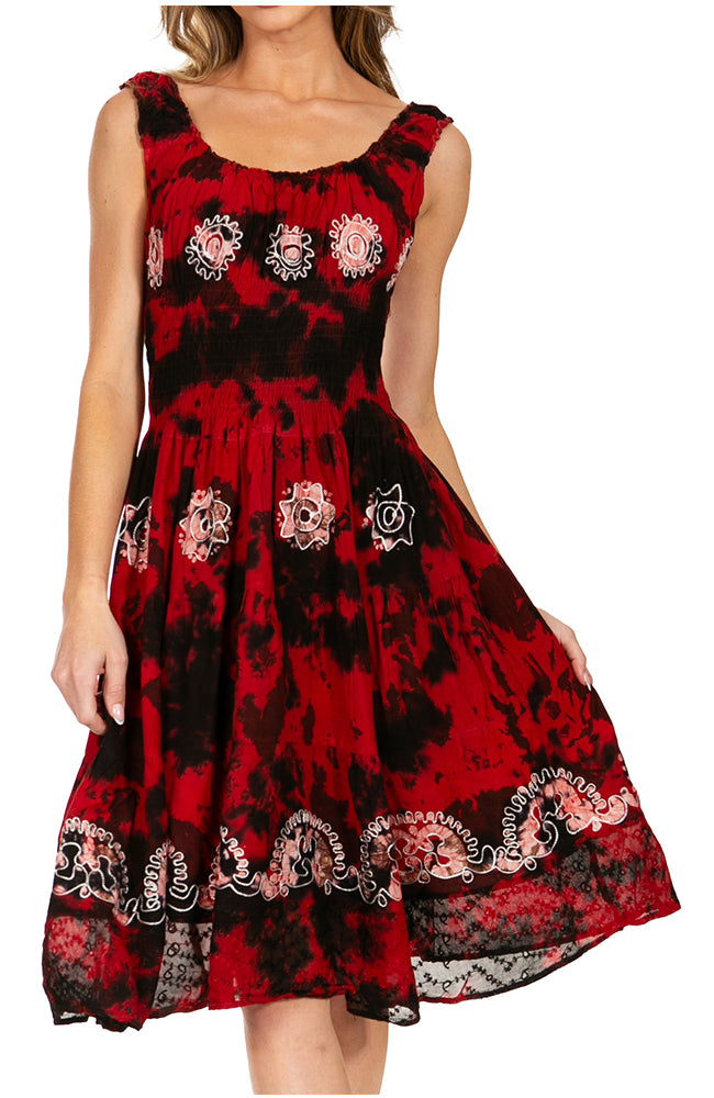 Sakkas - Alba Off The Shoulder Smock Ruffle Midi Dress
