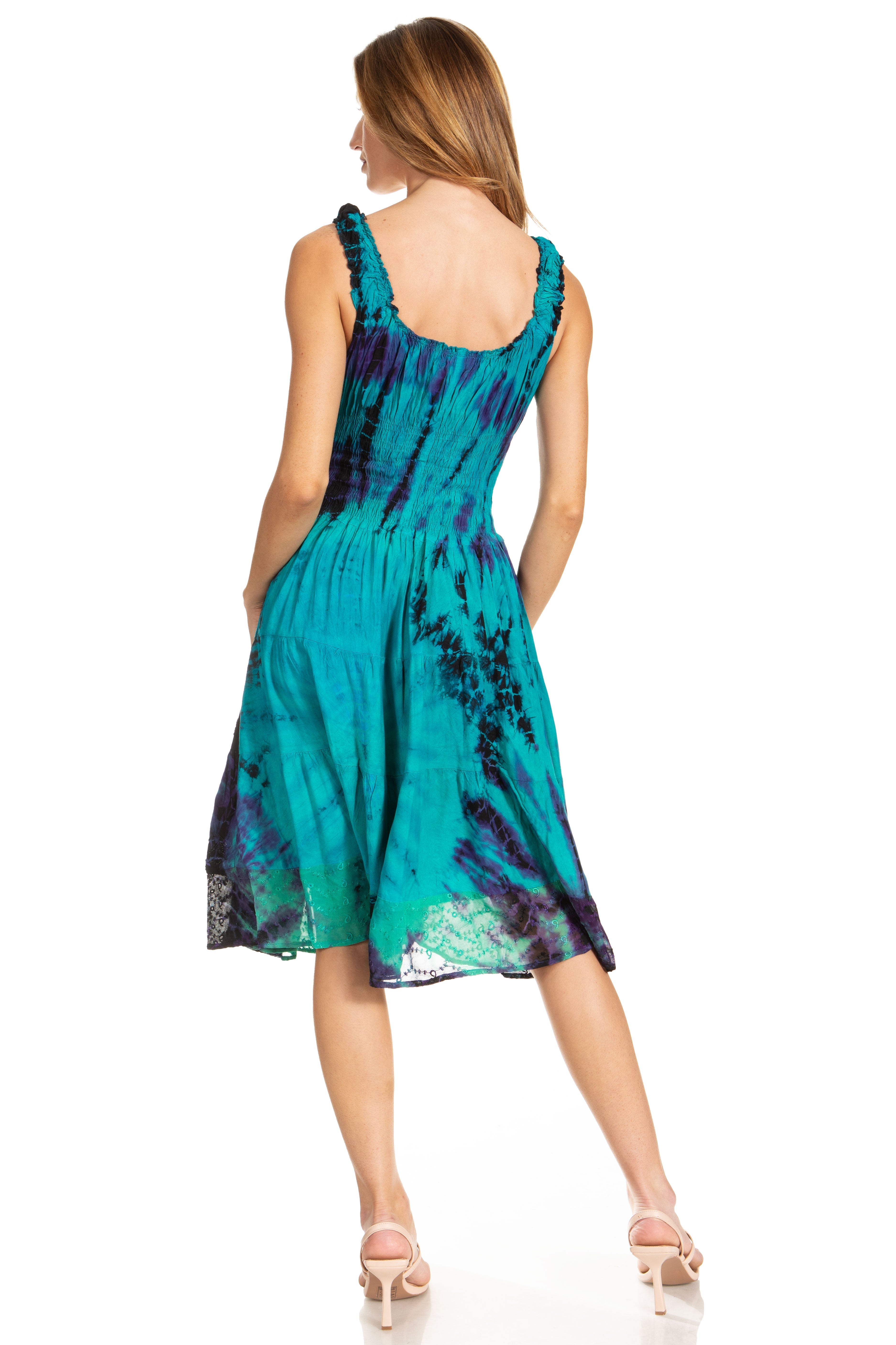 Sakkas - Alba Off The Shoulder Smock Ruffle Midi Dress