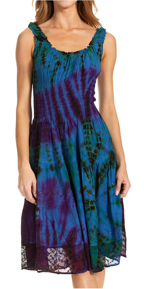 Sakkas - Alba Off The Shoulder Smock Ruffle Midi Dress