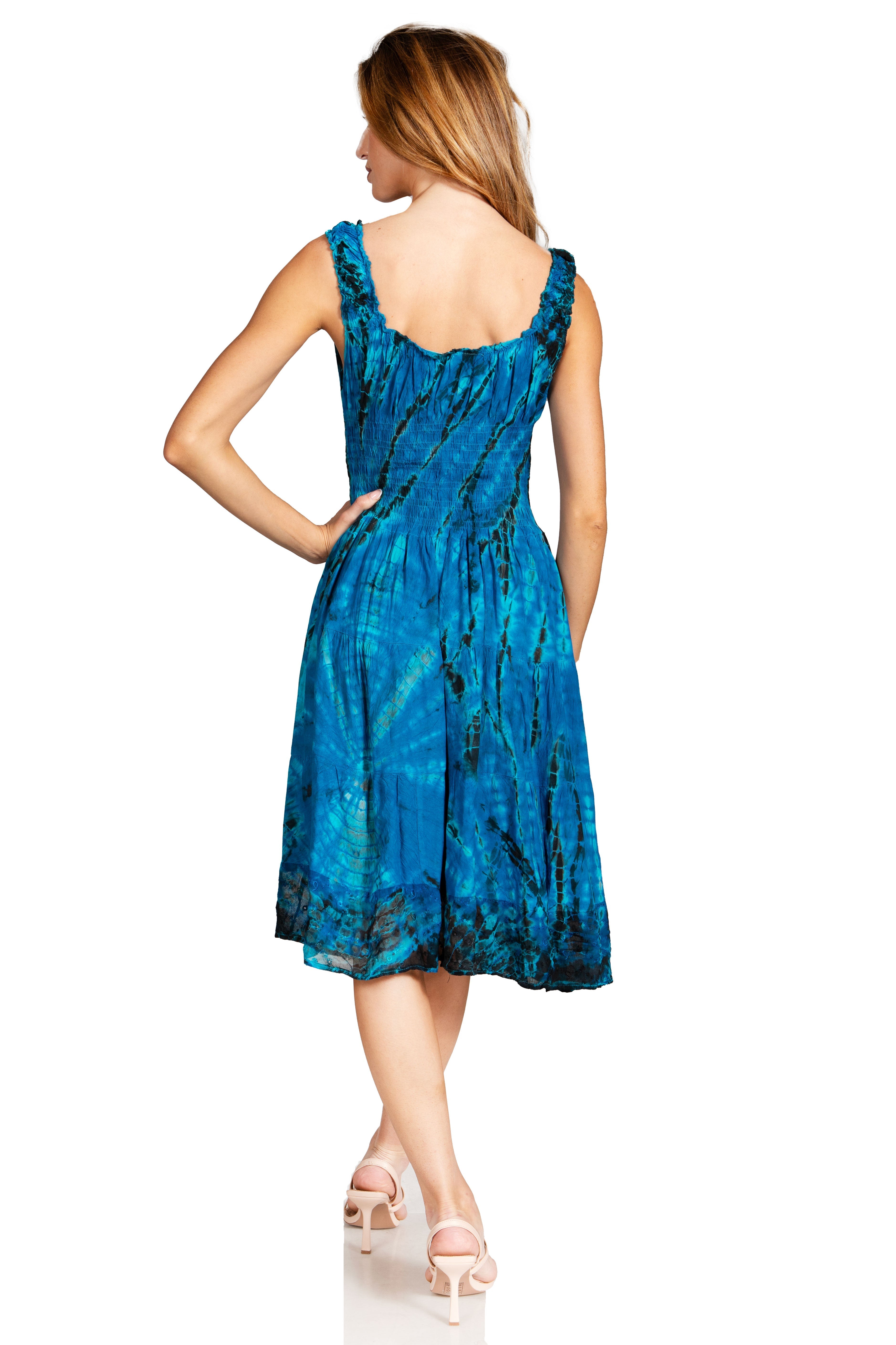 Sakkas - Alba Off The Shoulder Smock Ruffle Midi Dress