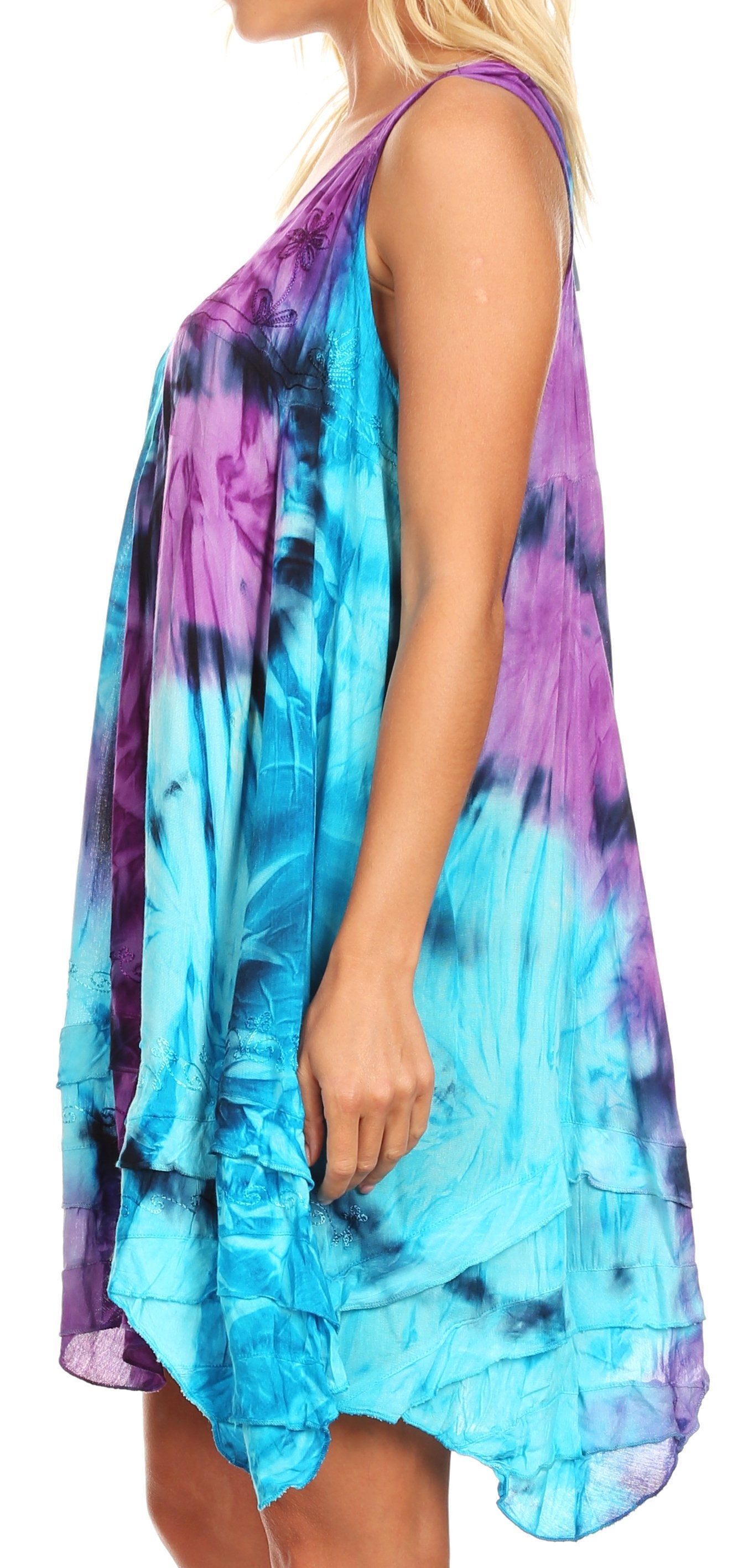 Sakkas - Artemi Short Tie-dye Sleeveless Loose Tank Dress