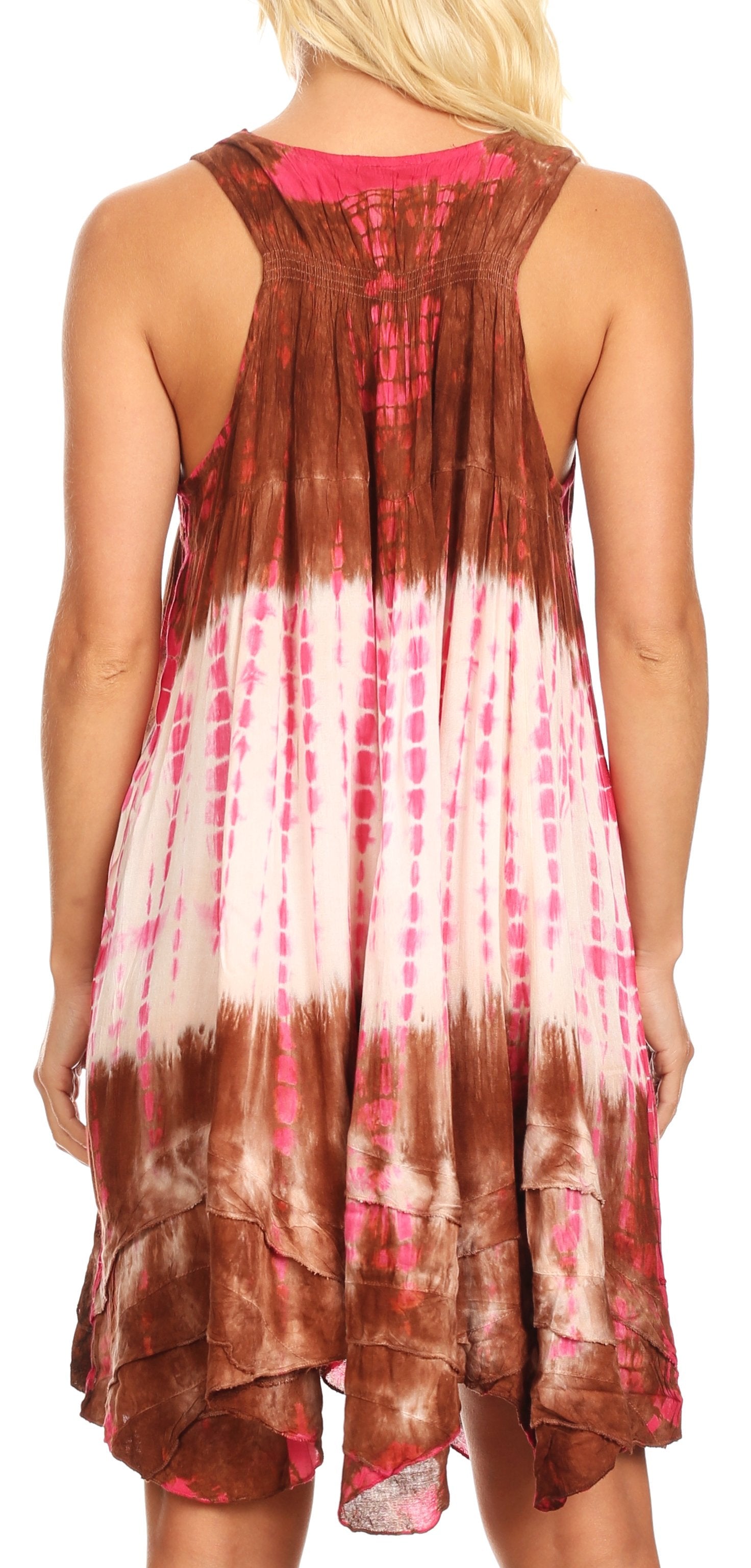 Sakkas - Artemi Short Tie-dye Sleeveless Loose Tank Dress