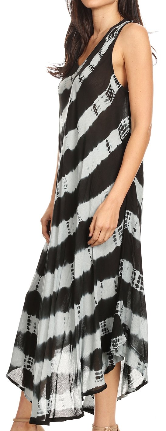 Black and white striped dress worn by a model