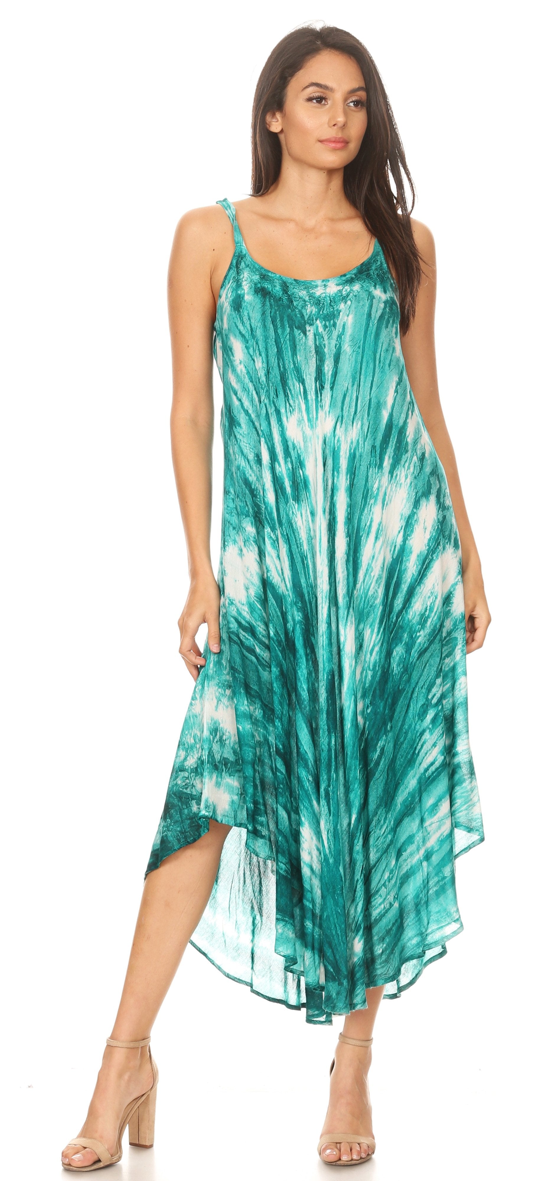 Sakkas - Liz Maxi Loose Sleeveless Summer Casual Tank Dress Cover-up Caftan