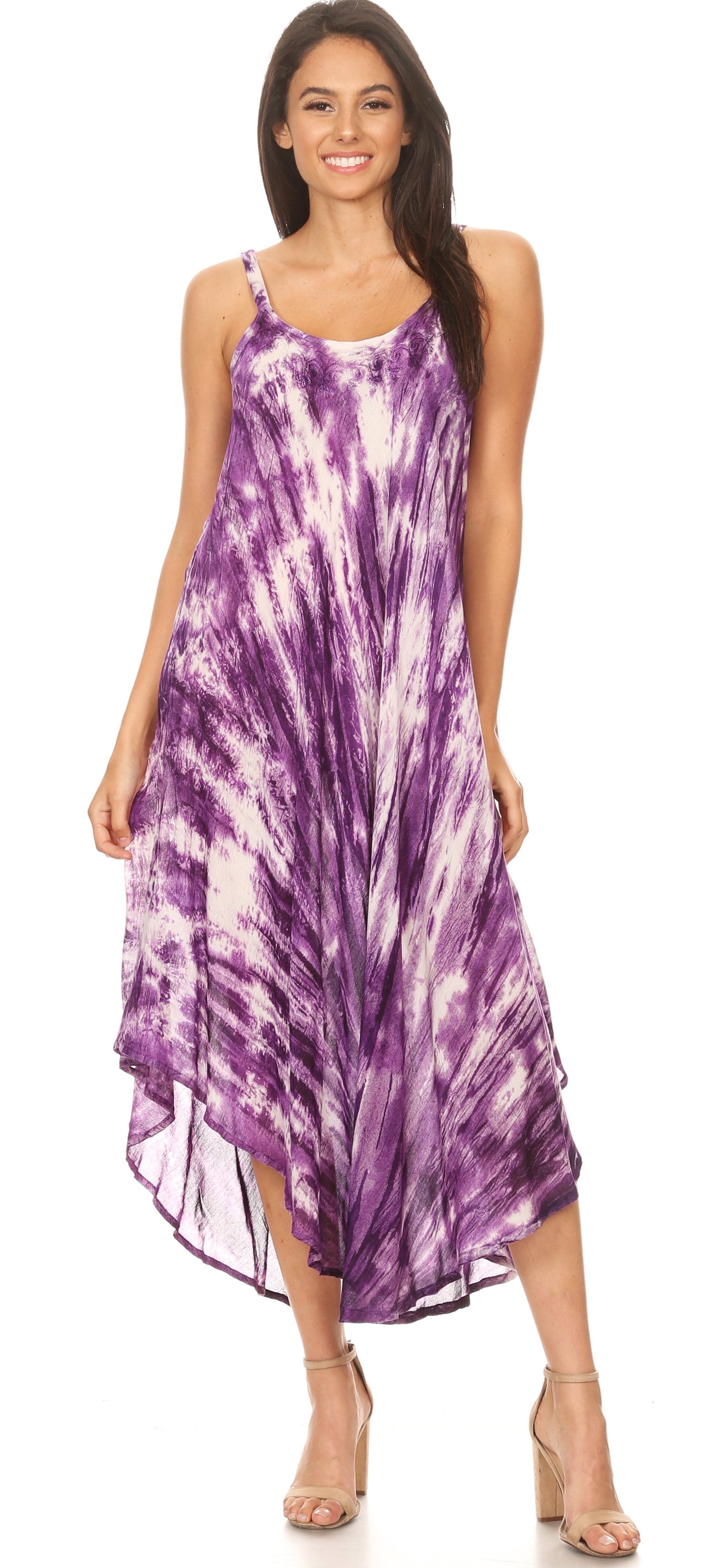 Sakkas - Liz Maxi Loose Sleeveless Summer Casual Tank Dress Cover-up Caftan