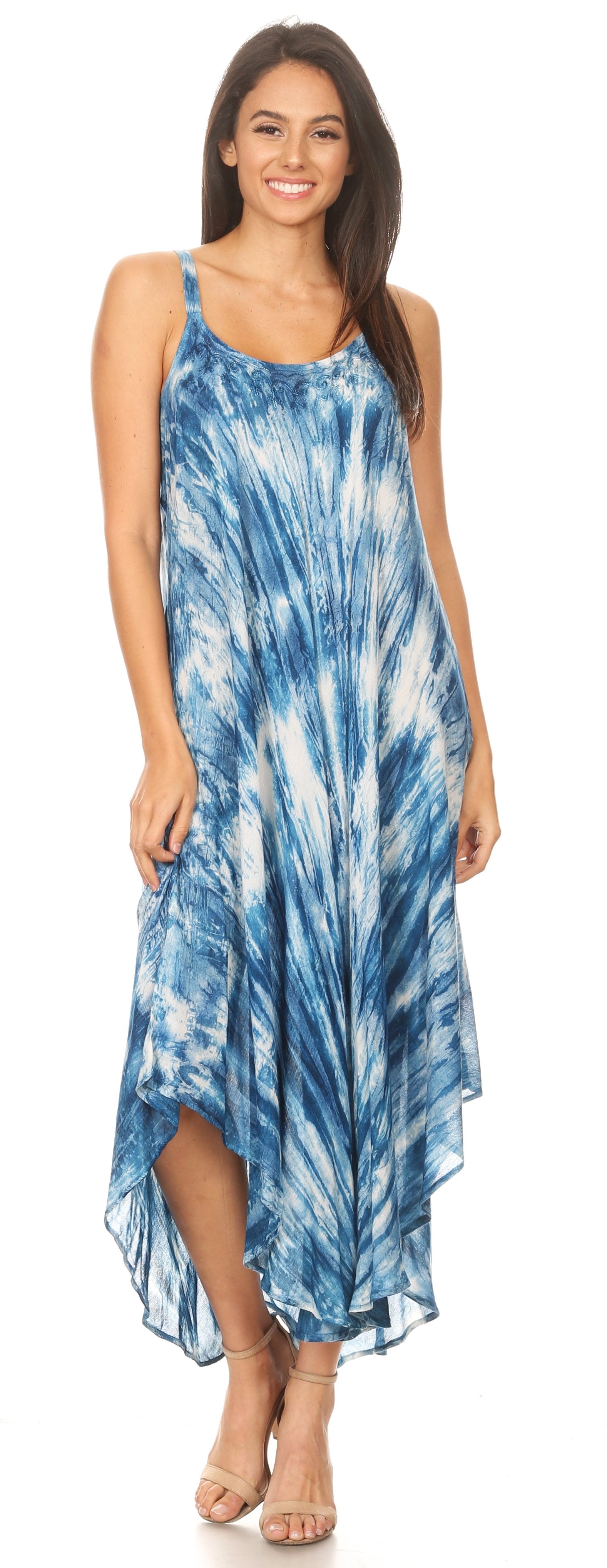 Sakkas - Liz Maxi Loose Sleeveless Summer Casual Tank Dress Cover-up Caftan