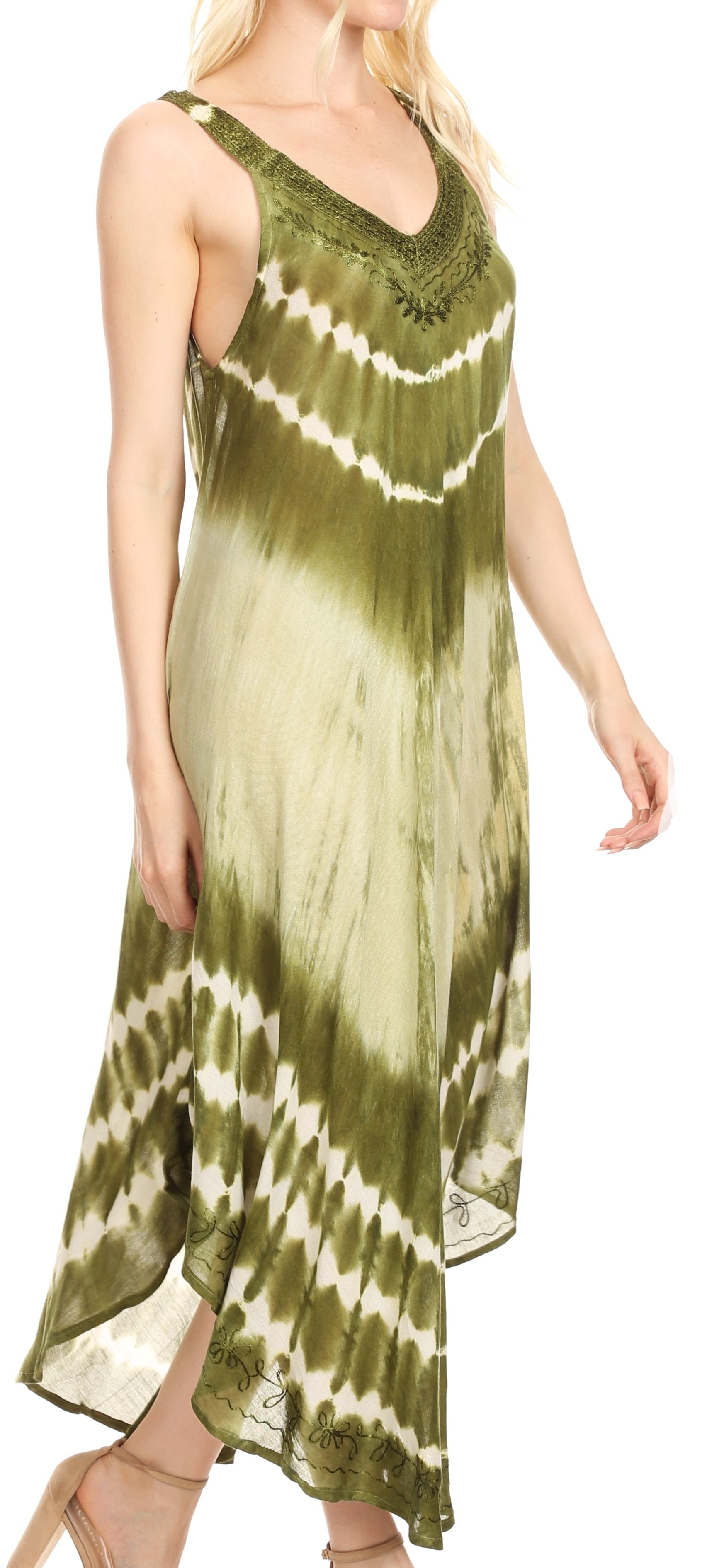 Sakkas - Liz Maxi Loose Sleeveless Summer Casual Tank Dress Cover-up Caftan