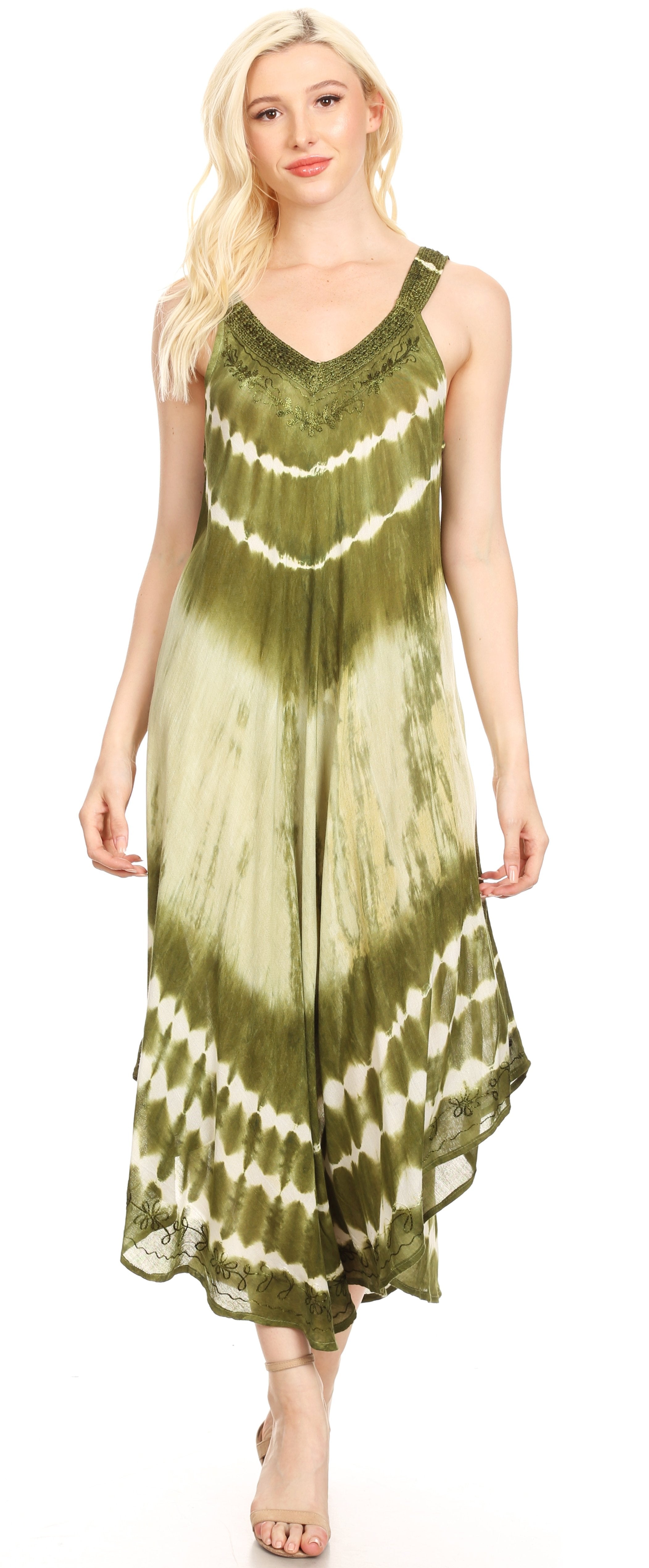 Sakkas - Liz Maxi Loose Sleeveless Summer Casual Tank Dress Cover-up Caftan