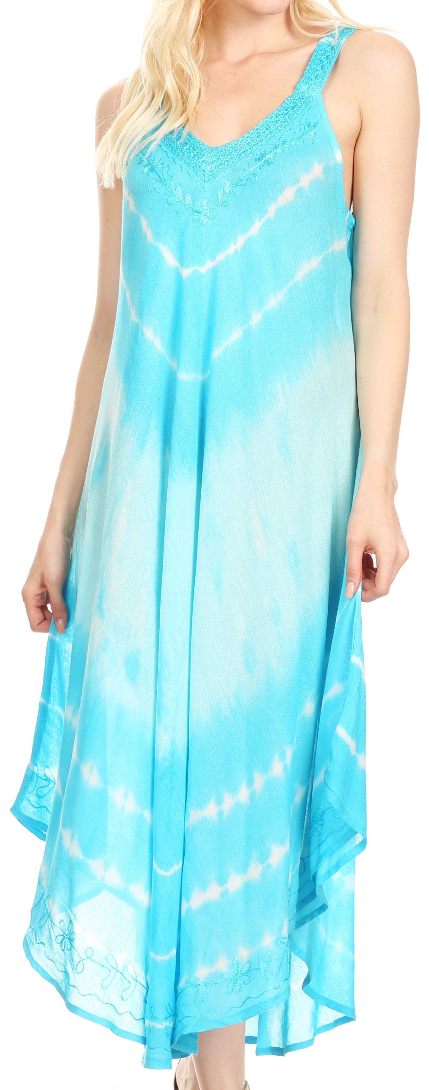 Sakkas - Liz Maxi Loose Sleeveless Summer Casual Tank Dress Cover-up Caftan