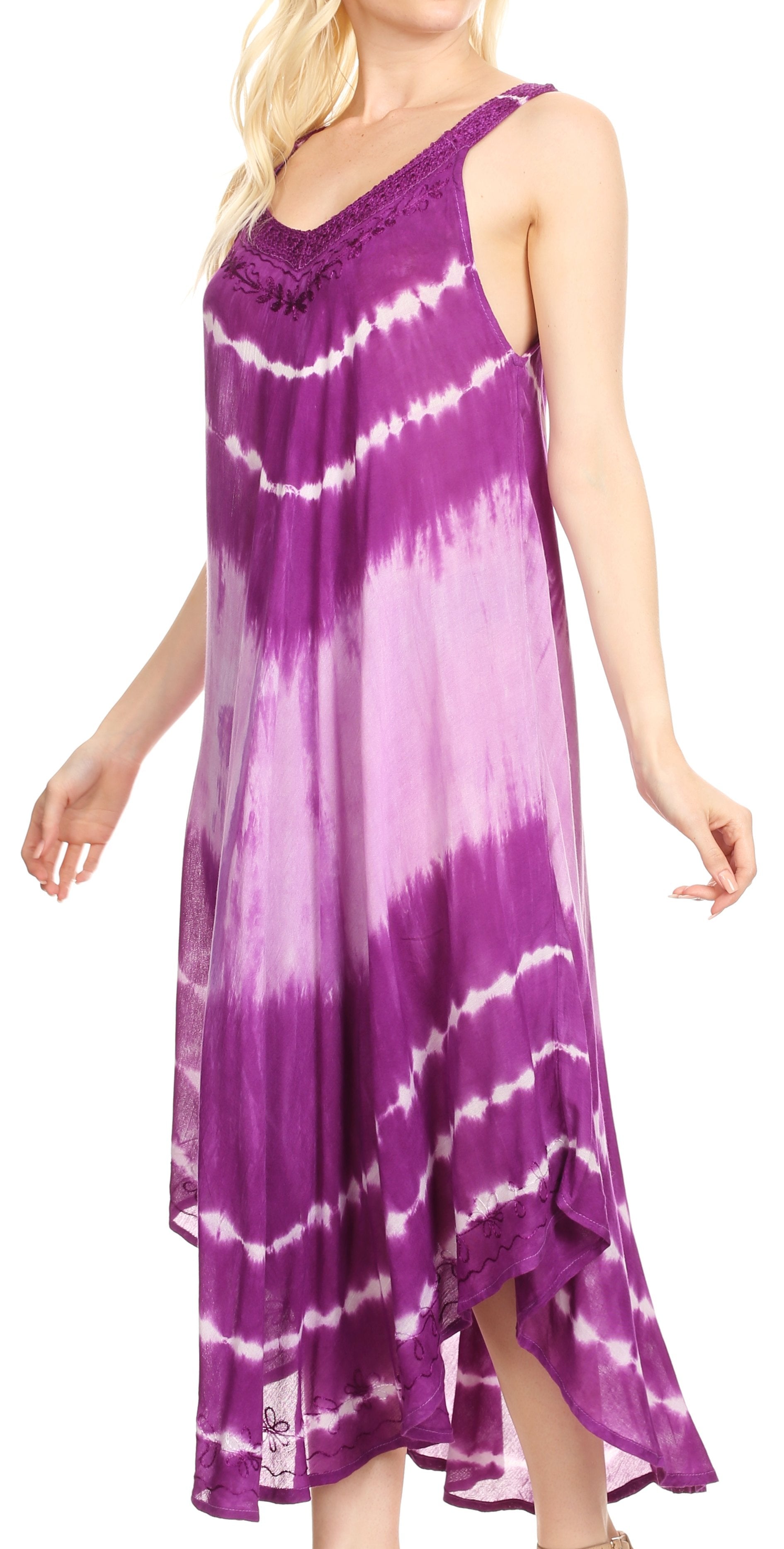 Sakkas - Liz Maxi Loose Sleeveless Summer Casual Tank Dress Cover-up Caftan