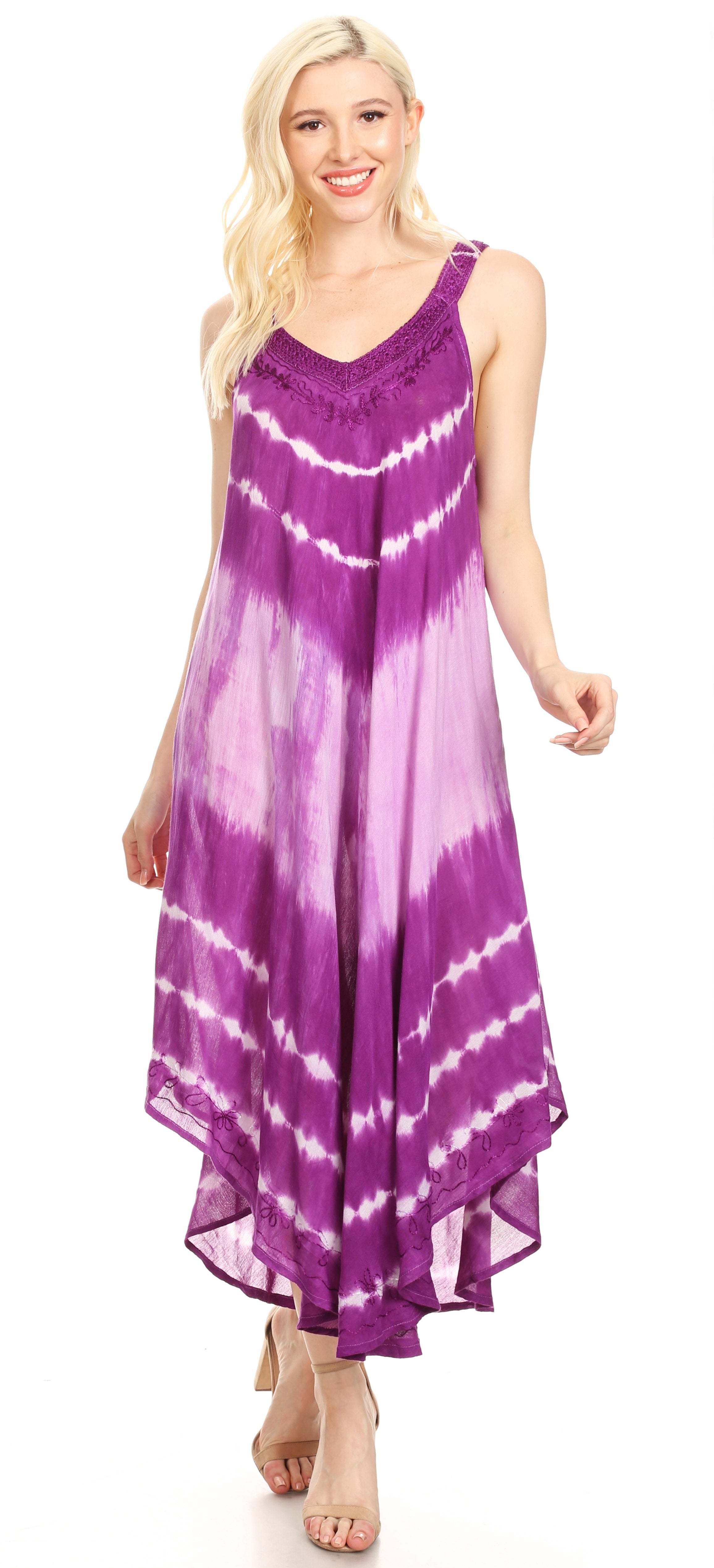 Sakkas - Liz Maxi Loose Sleeveless Summer Casual Tank Dress Cover-up Caftan