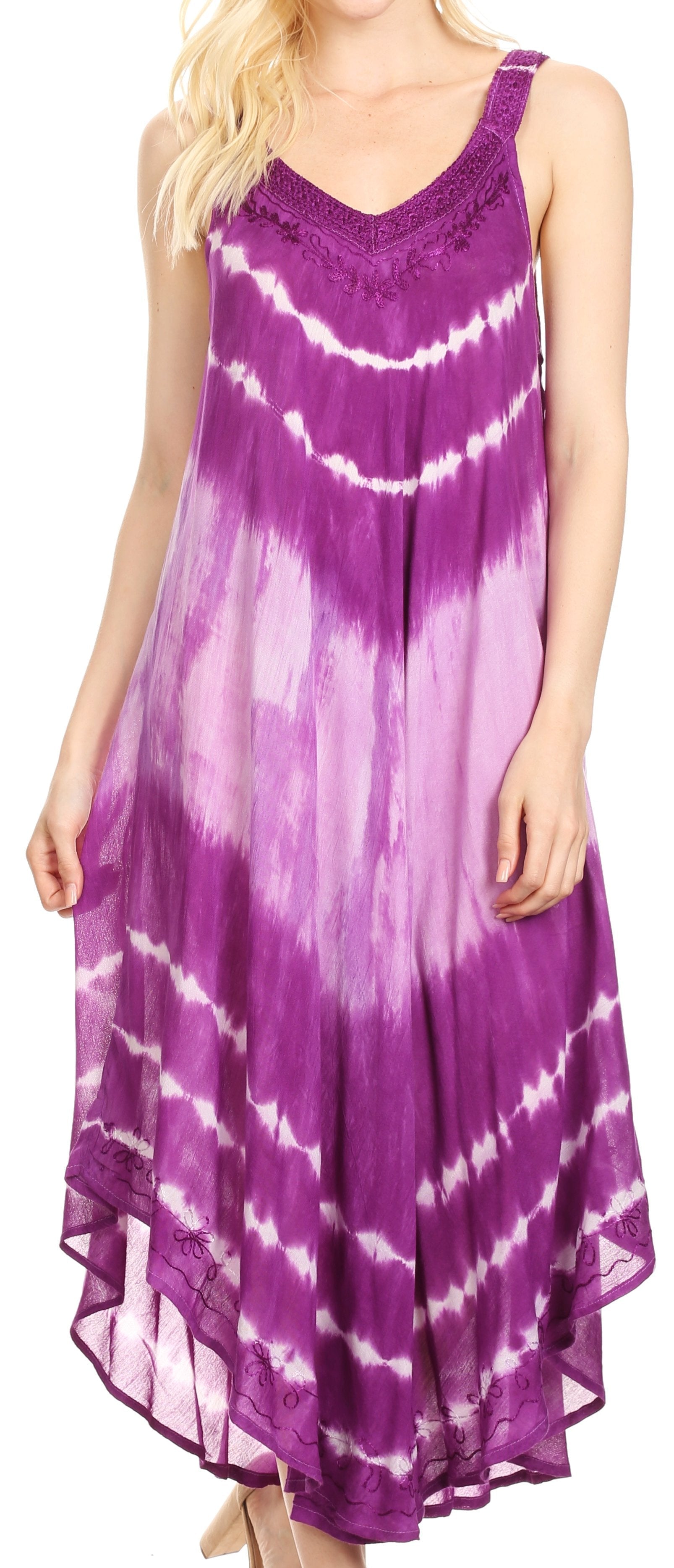 Sakkas - Liz Maxi Loose Sleeveless Summer Casual Tank Dress Cover-up Caftan