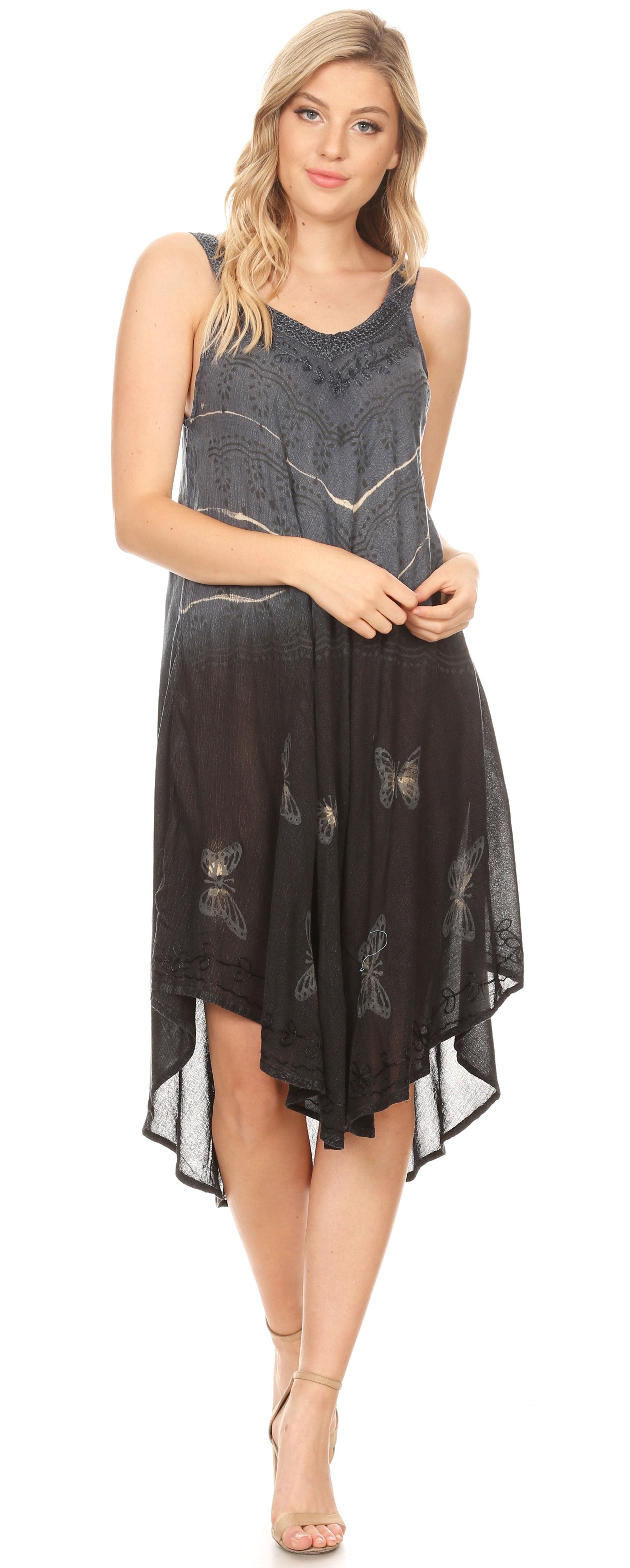 Sakkas - Liz Maxi Loose Sleeveless Summer Casual Tank Dress Cover-up Caftan
