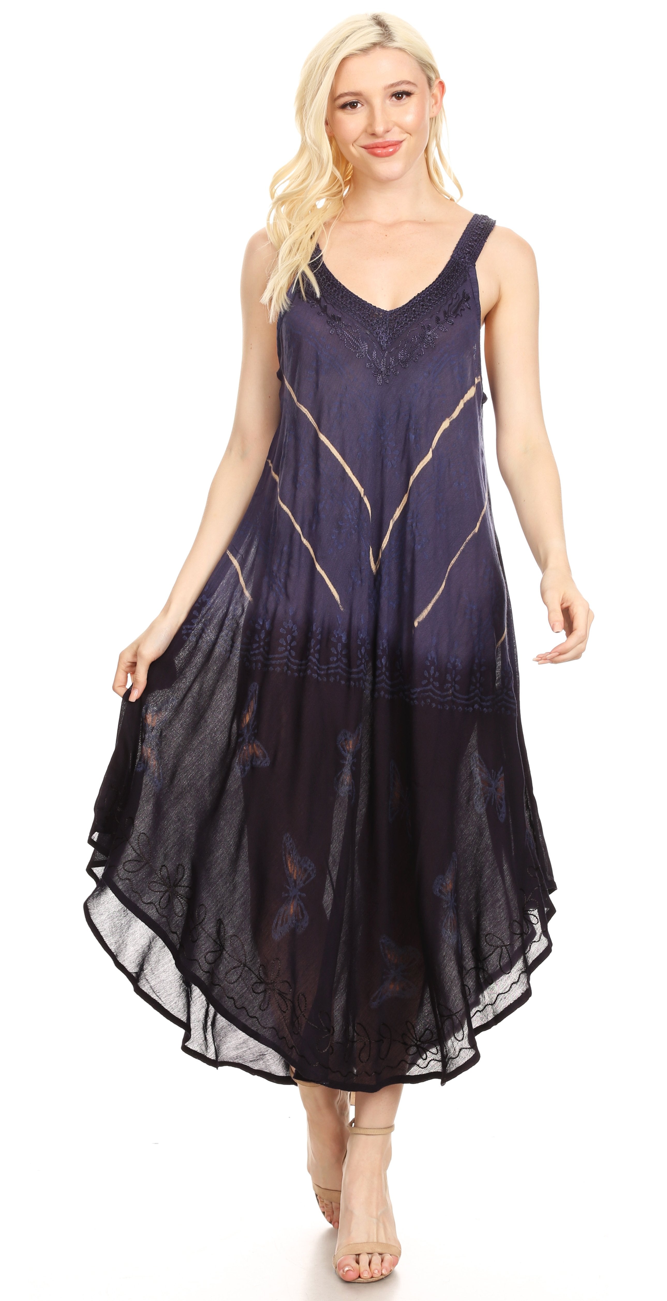 Sakkas - Liz Maxi Loose Sleeveless Summer Casual Tank Dress Cover-up Caftan