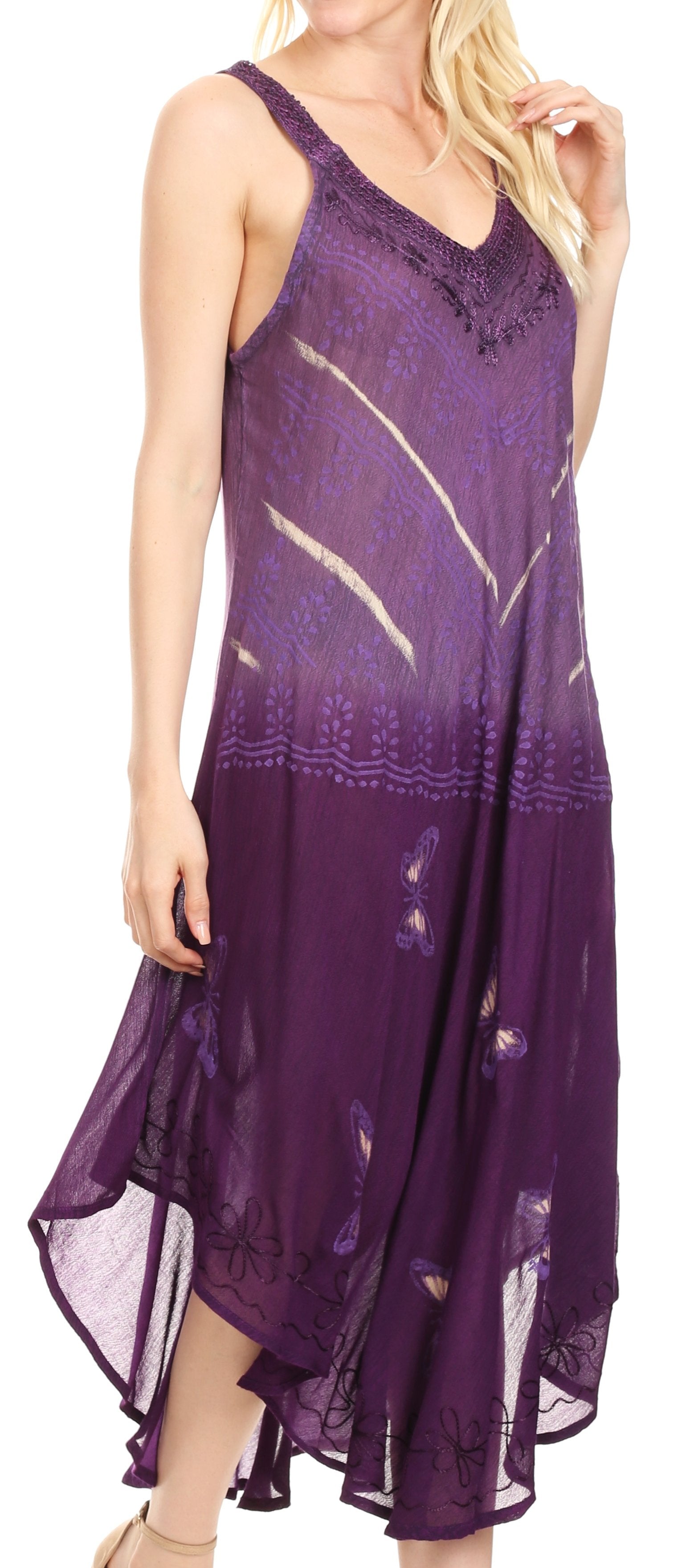 Sakkas - Liz Maxi Loose Sleeveless Summer Casual Tank Dress Cover-up Caftan