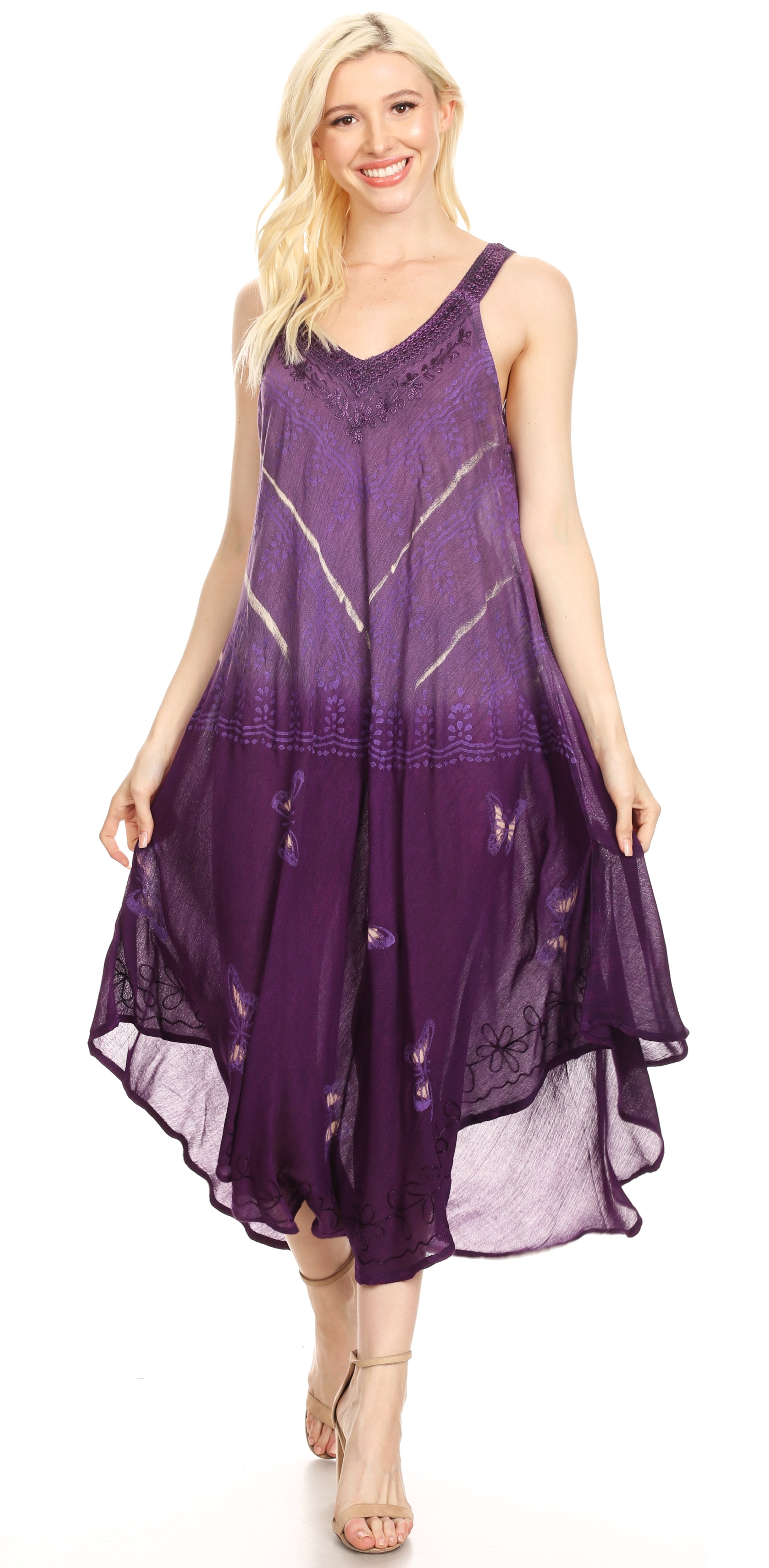 Sakkas - Liz Maxi Loose Sleeveless Summer Casual Tank Dress Cover-up Caftan