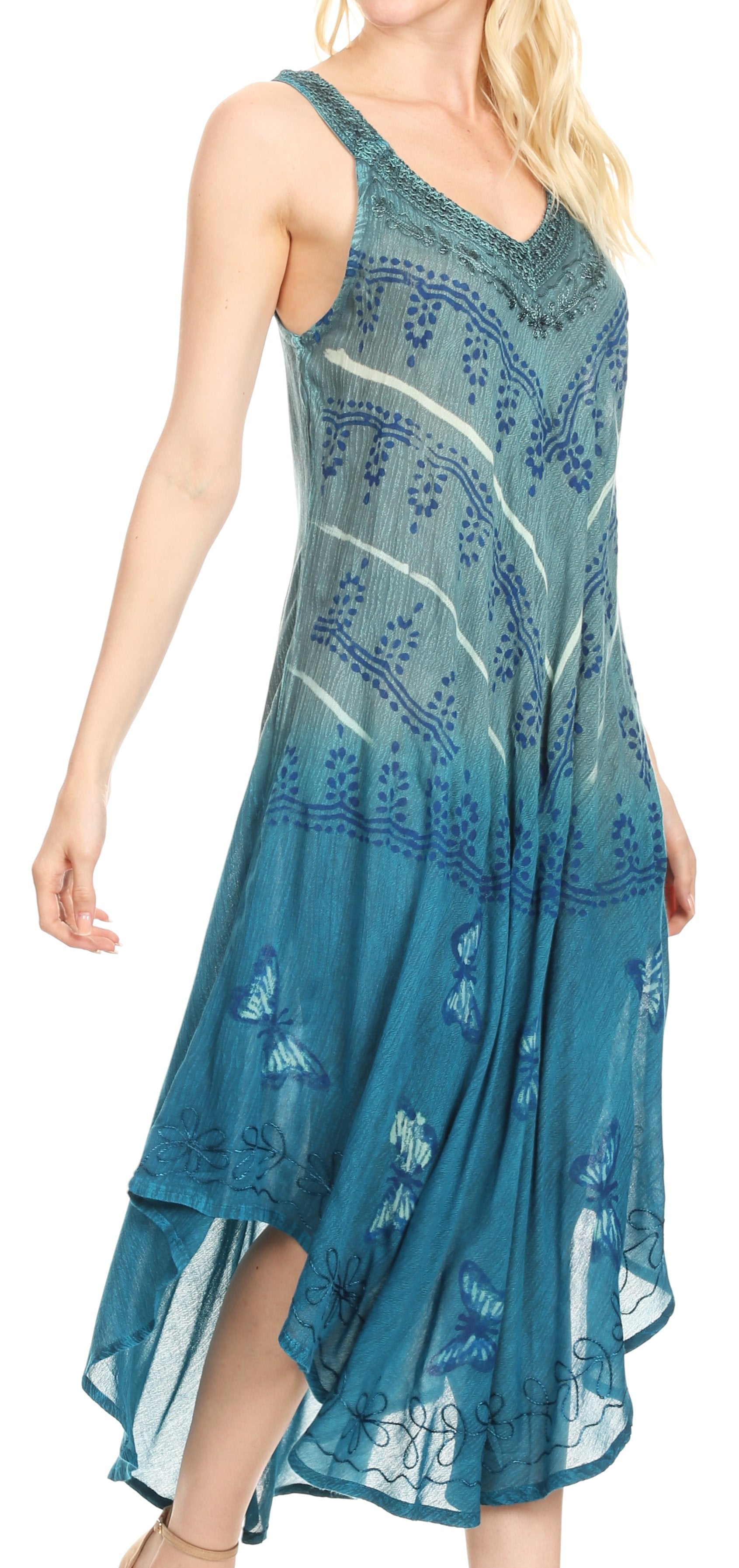 Sakkas - Liz Maxi Loose Sleeveless Summer Casual Tank Dress Cover-up Caftan