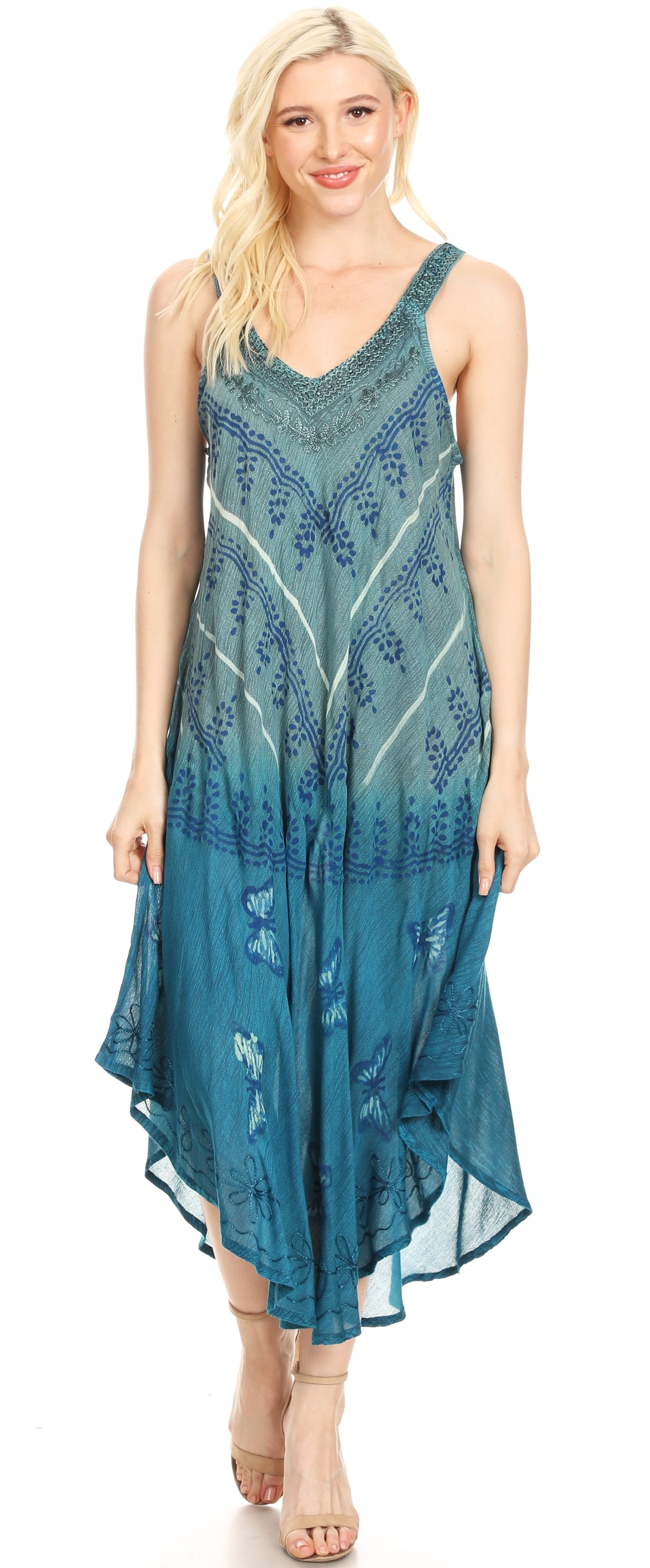 Sakkas - Liz Maxi Loose Sleeveless Summer Casual Tank Dress Cover-up Caftan