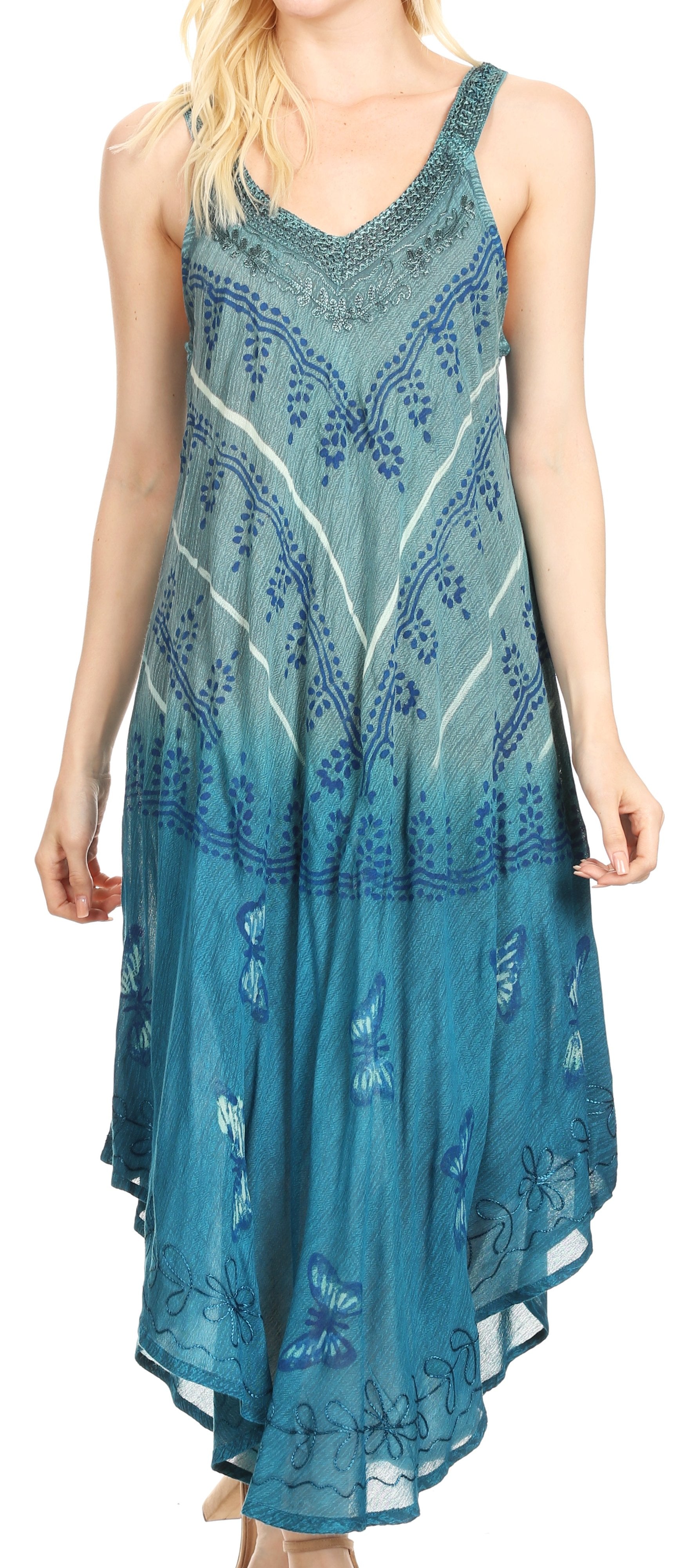 Sakkas - Liz Maxi Loose Sleeveless Summer Casual Tank Dress Cover-up Caftan