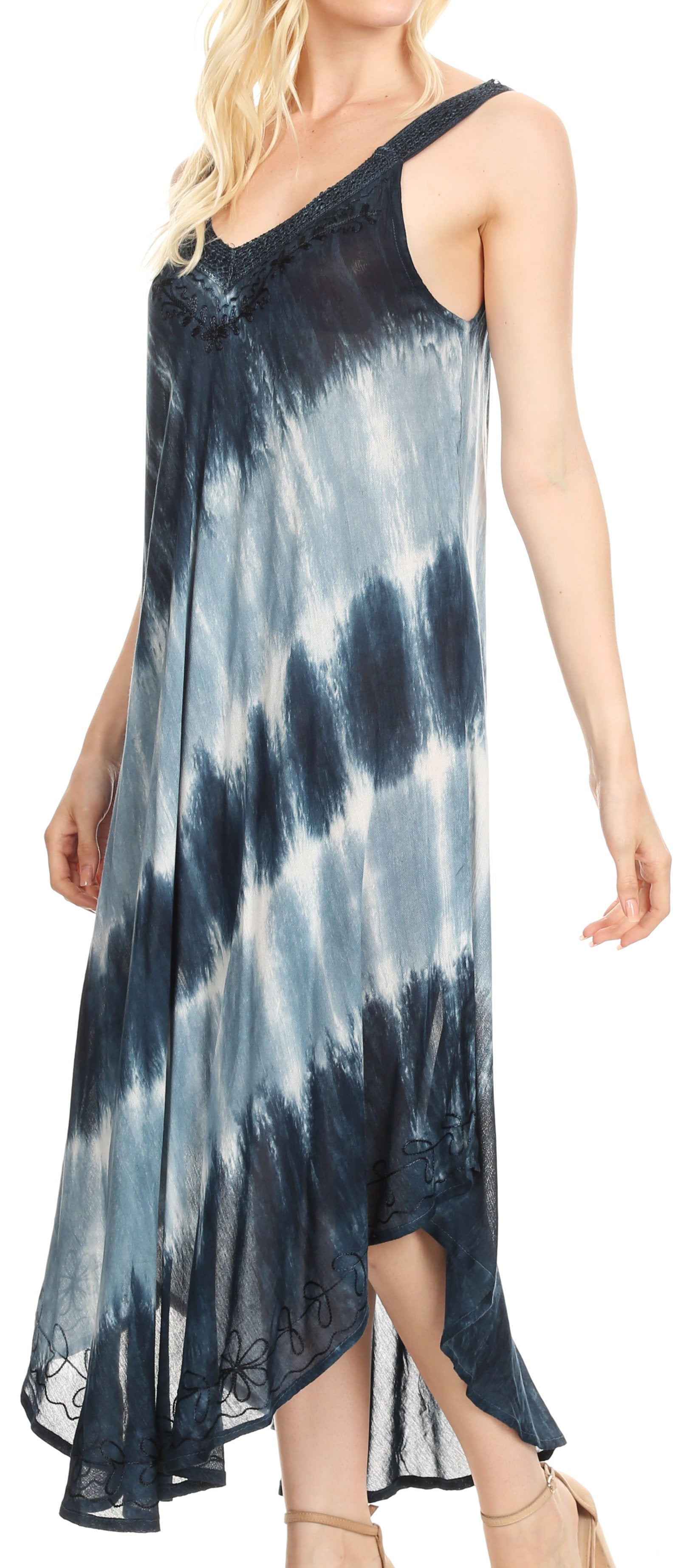 Sakkas - Liz Maxi Loose Sleeveless Summer Casual Tank Dress Cover-up Caftan