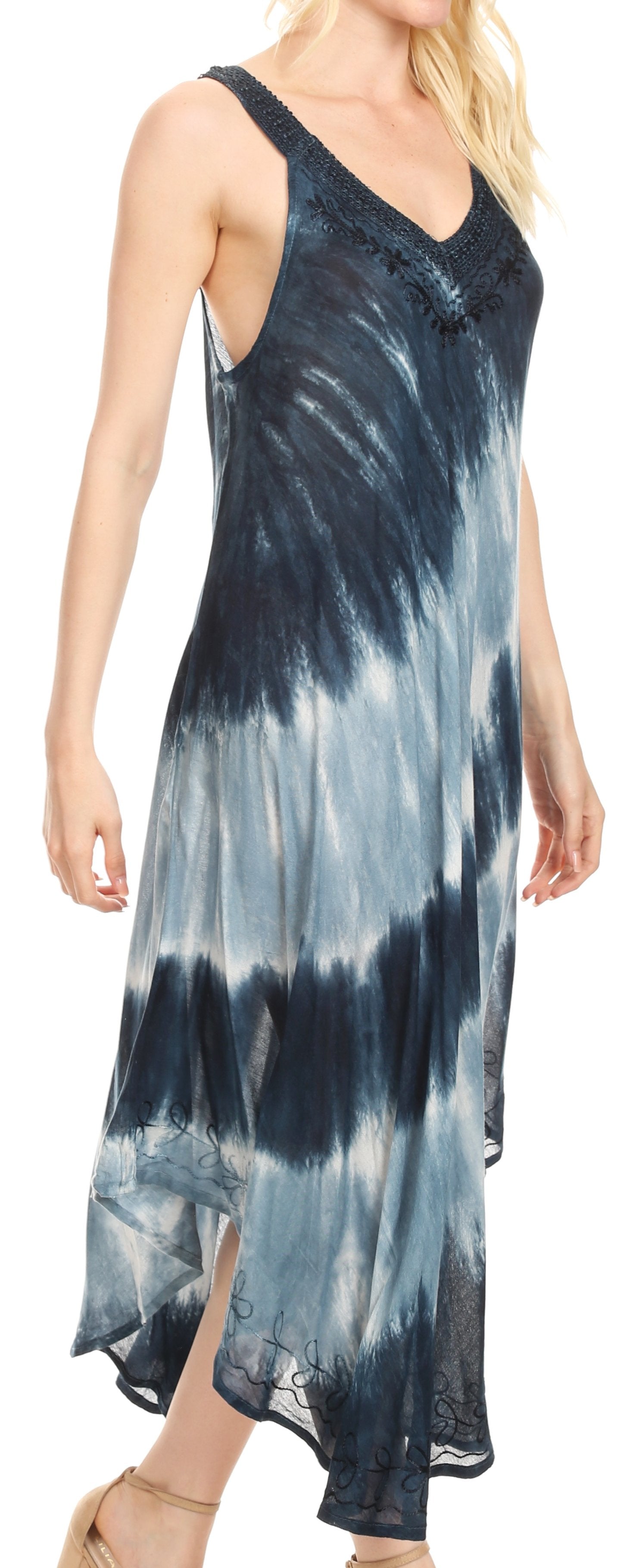 Sakkas - Liz Maxi Loose Sleeveless Summer Casual Tank Dress Cover-up Caftan