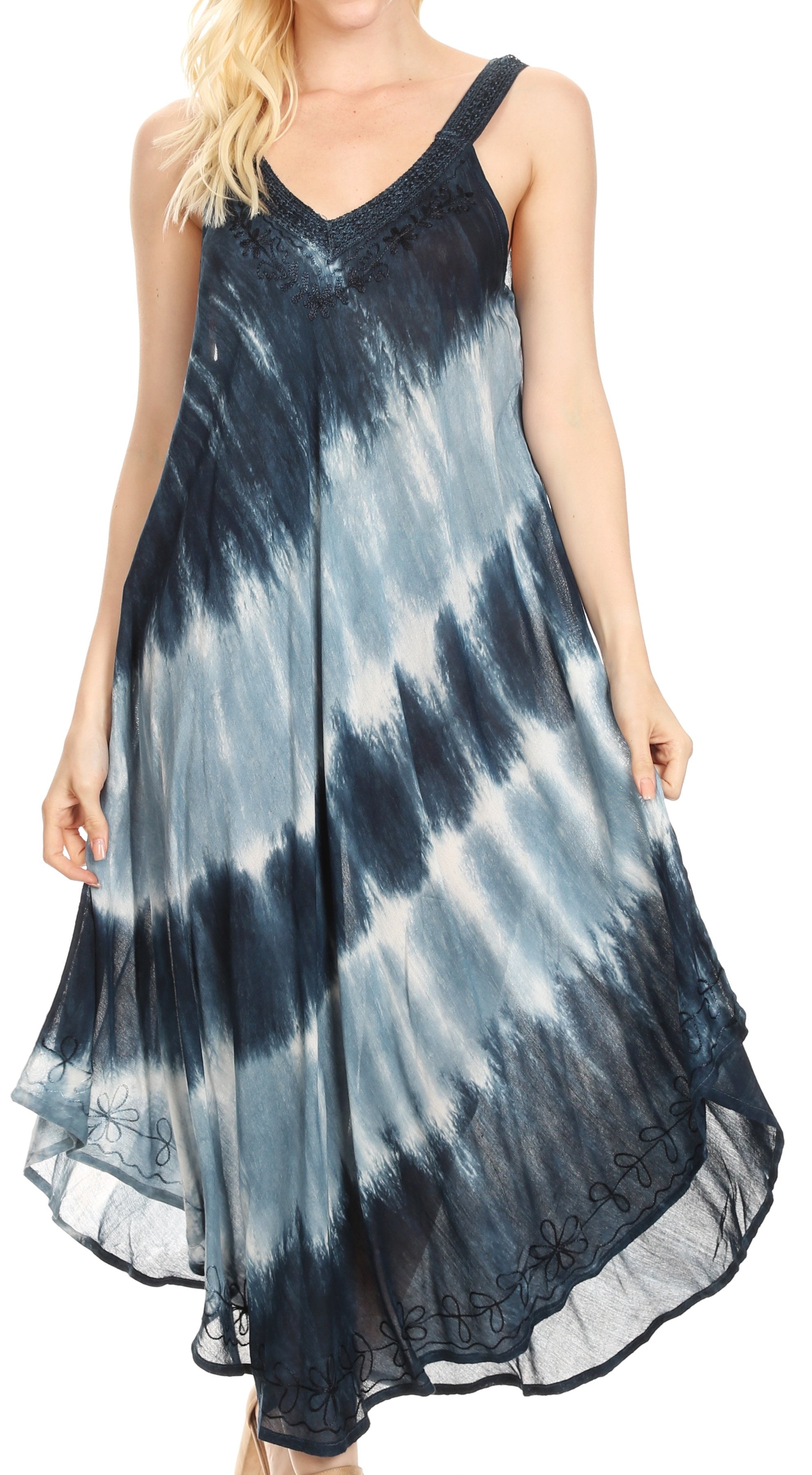 Sakkas - Liz Maxi Loose Sleeveless Summer Casual Tank Dress Cover-up Caftan
