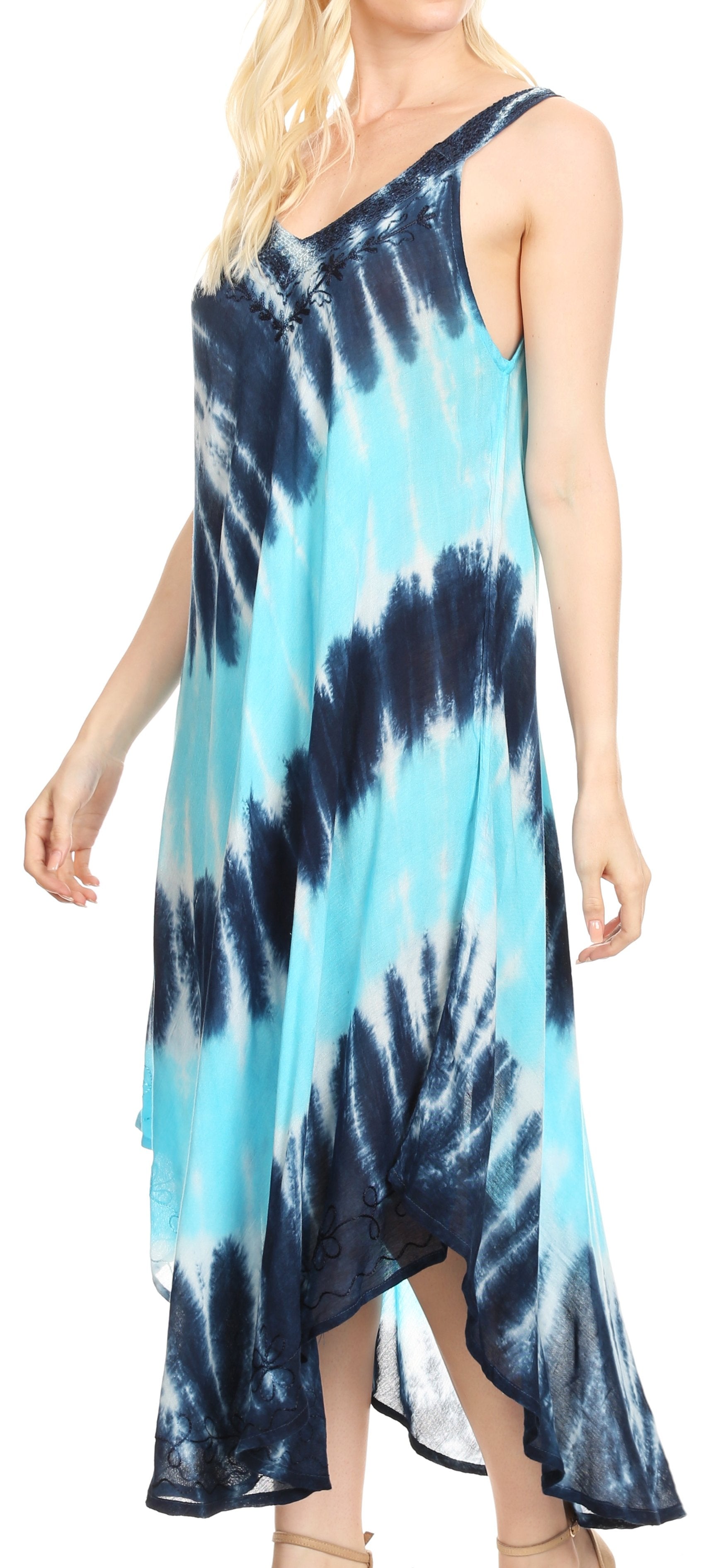 Sakkas - Liz Maxi Loose Sleeveless Summer Casual Tank Dress Cover-up Caftan