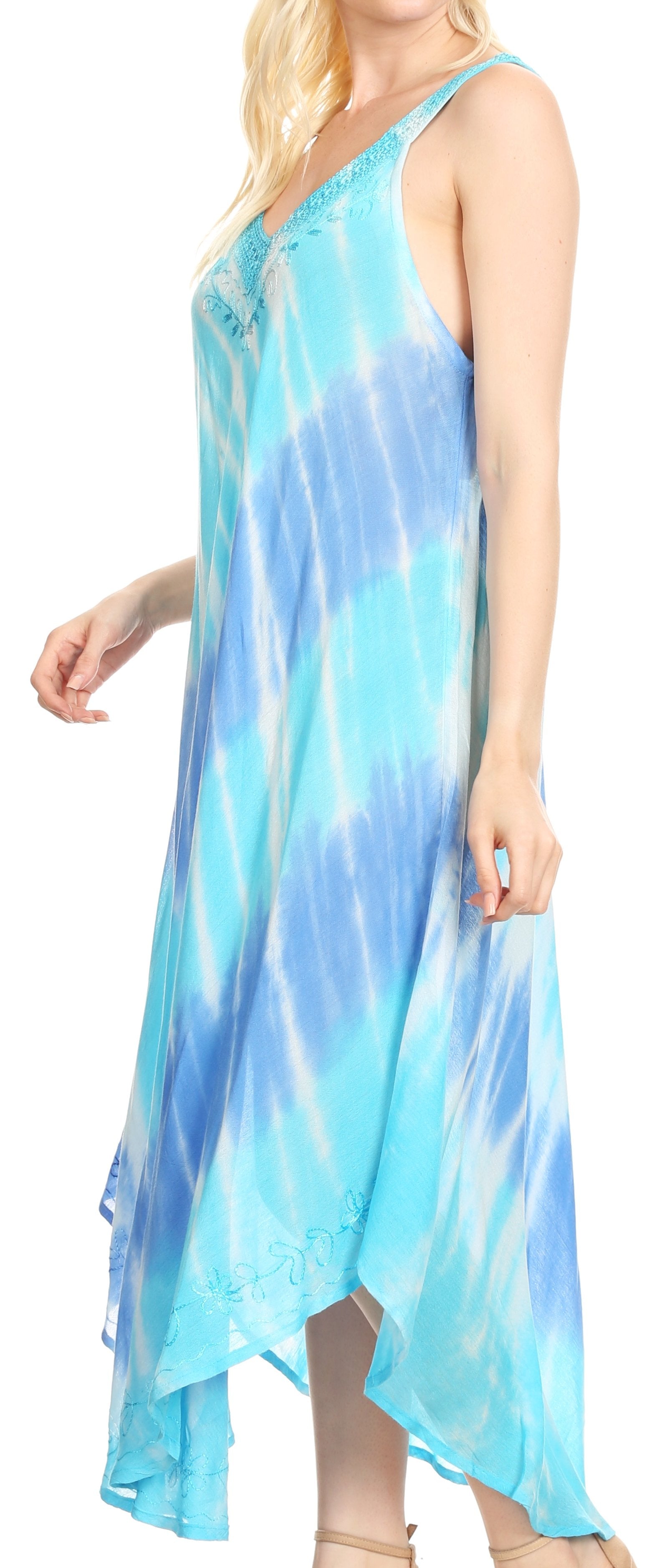 Sakkas - Liz Maxi Loose Sleeveless Summer Casual Tank Dress Cover-up Caftan