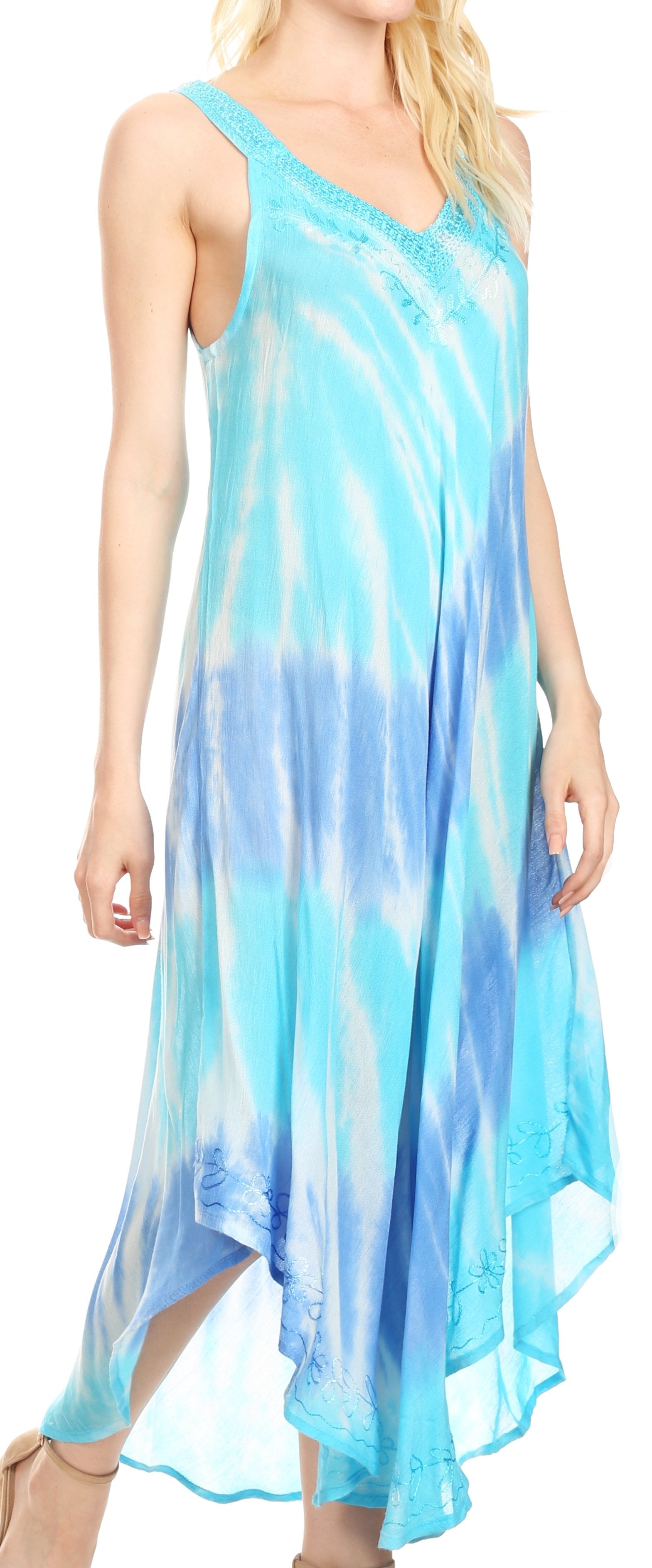 Sakkas - Liz Maxi Loose Sleeveless Summer Casual Tank Dress Cover-up Caftan