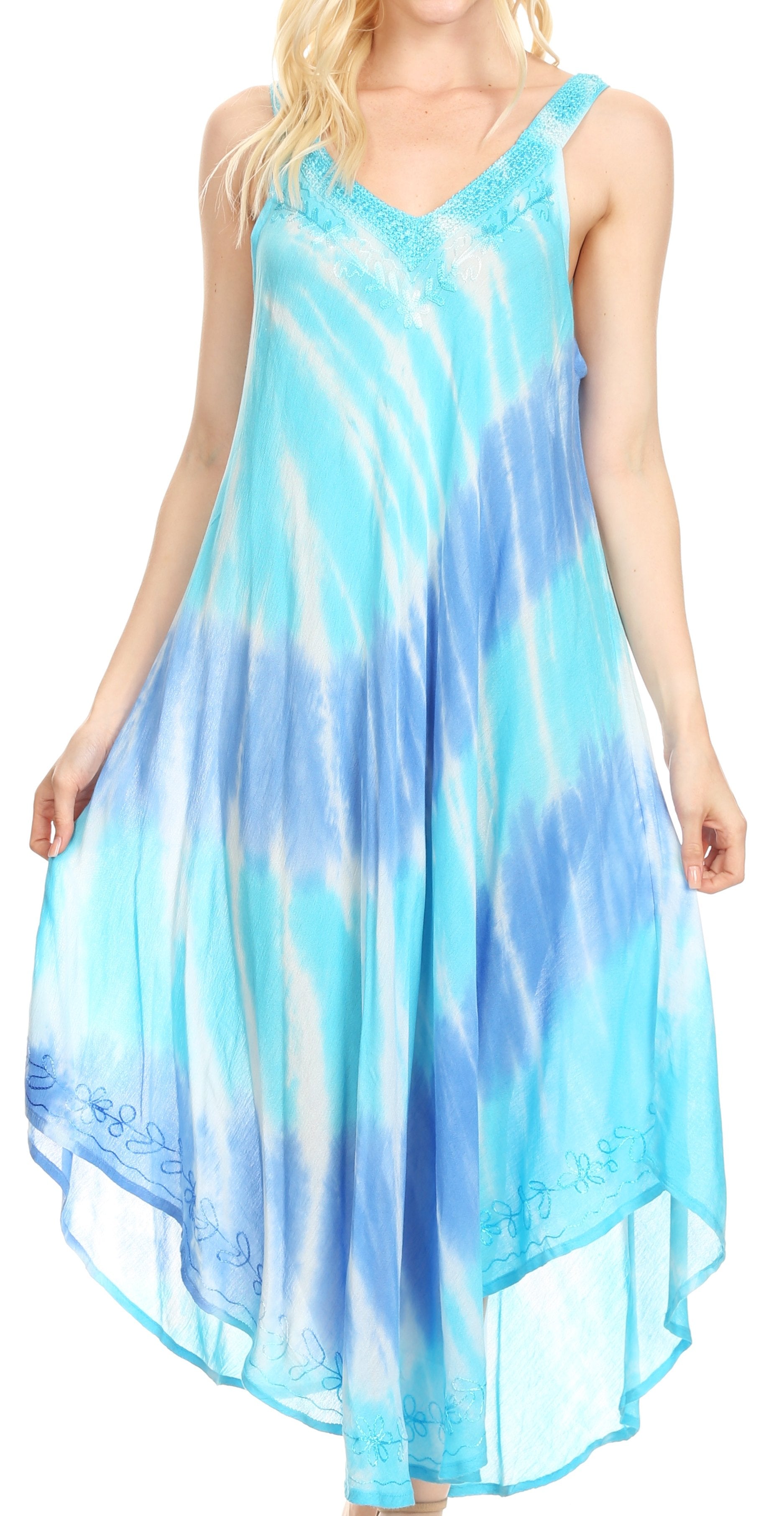 Sakkas - Liz Maxi Loose Sleeveless Summer Casual Tank Dress Cover-up Caftan