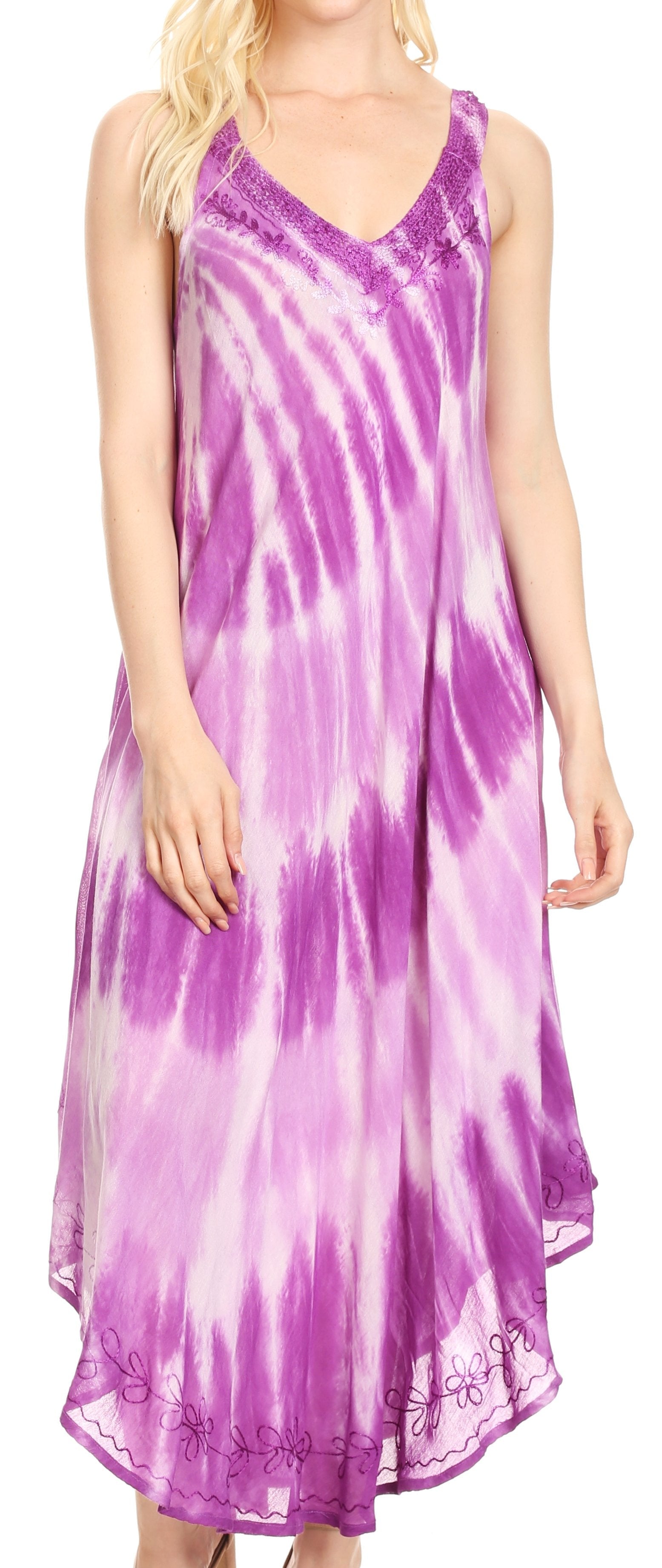 Sakkas - Liz Maxi Loose Sleeveless Summer Casual Tank Dress Cover-up Caftan