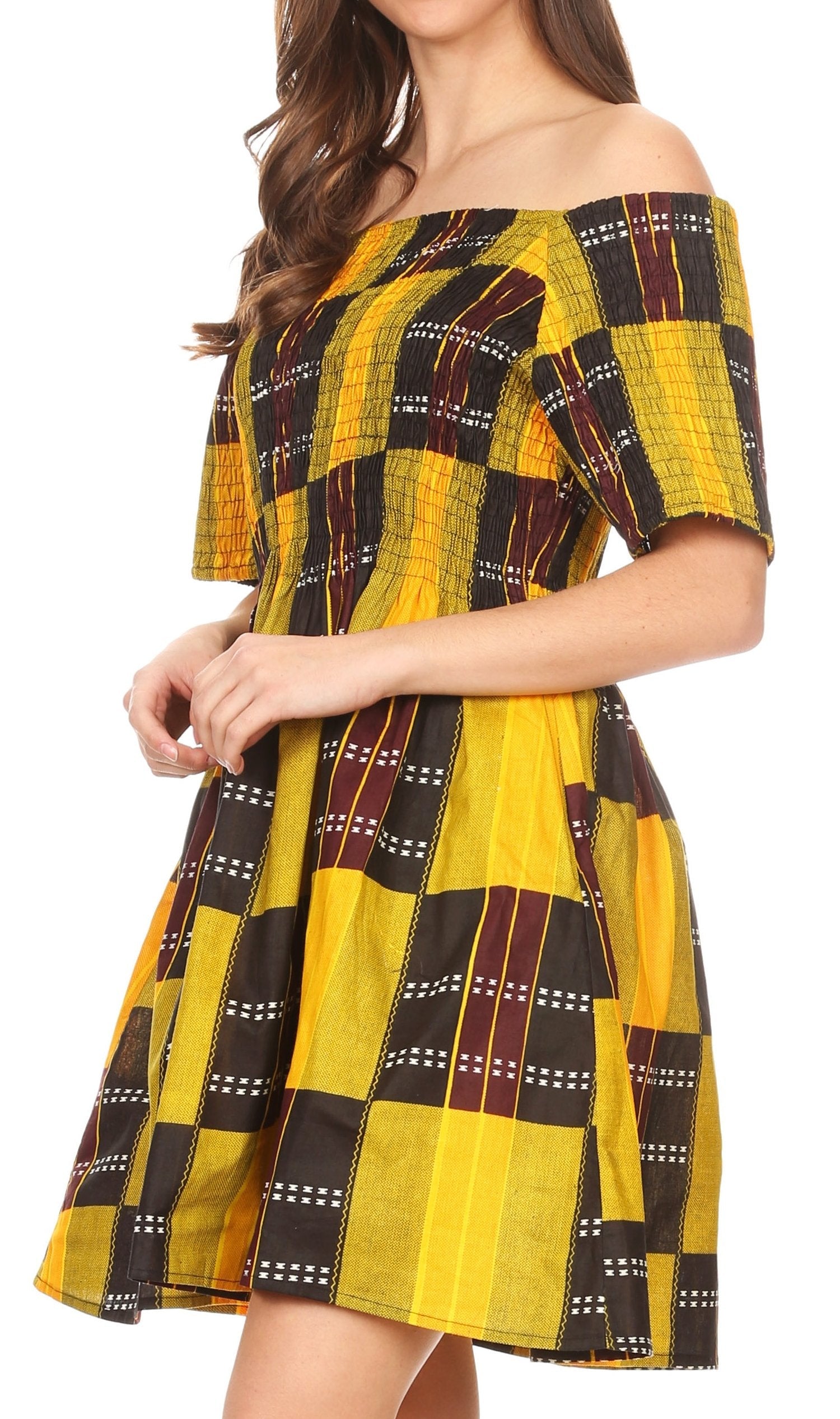 Sakkas - Ife Wax African Ankara Colorful Cocktail Short Dress