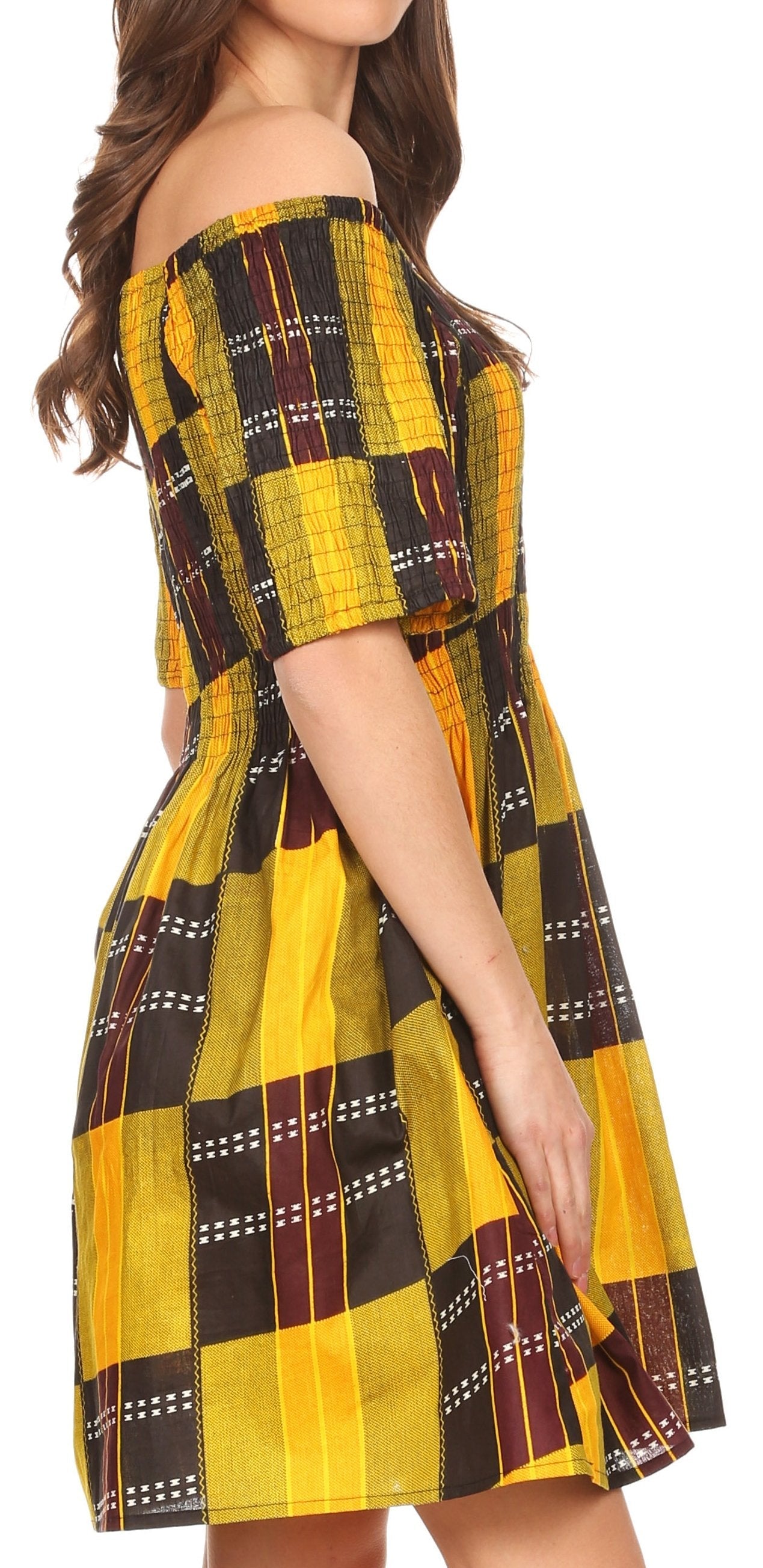 Sakkas - Ife Wax African Ankara Colorful Cocktail Short Dress