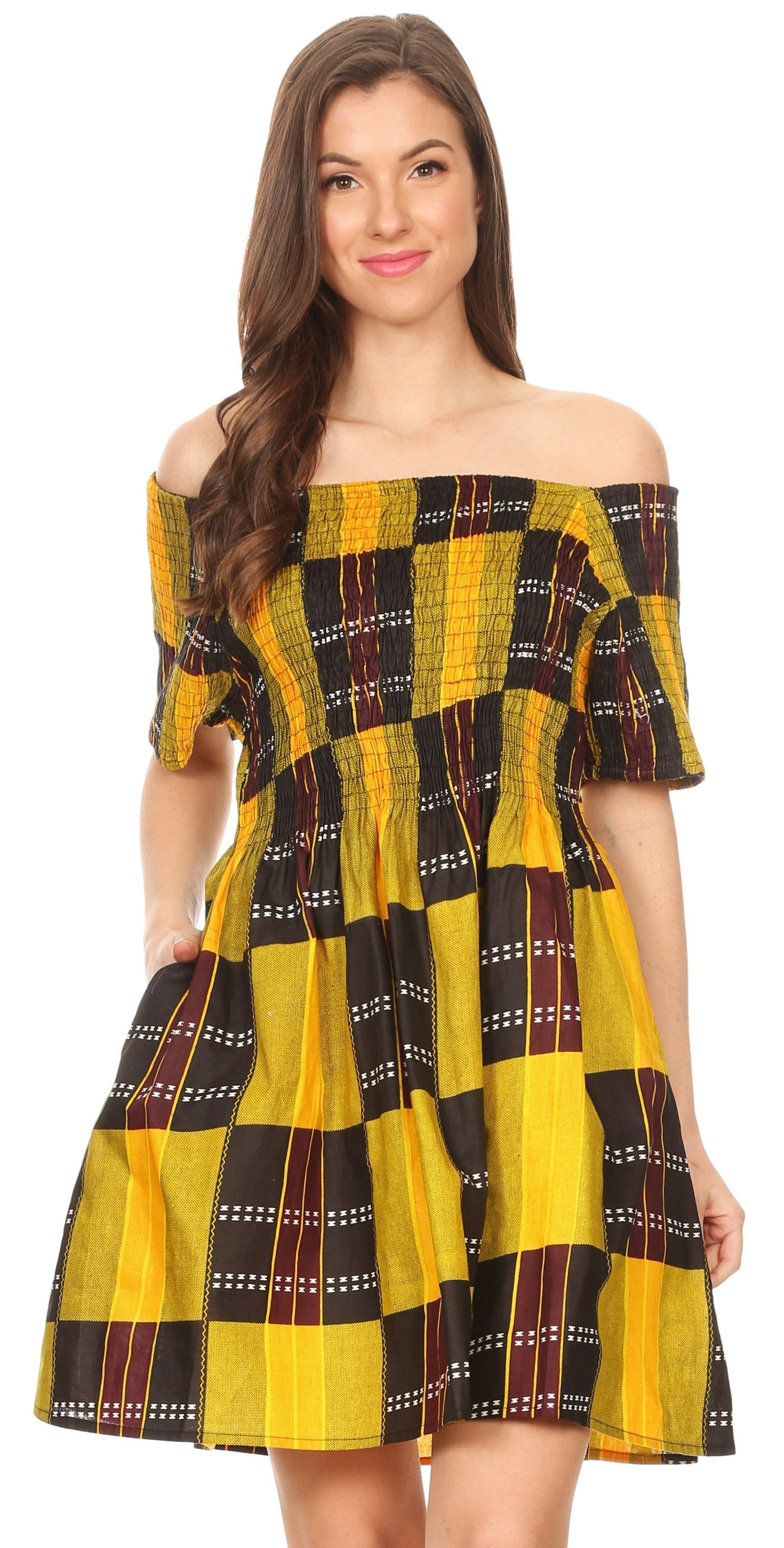 Sakkas - Ife Wax African Ankara Colorful Cocktail Short Dress