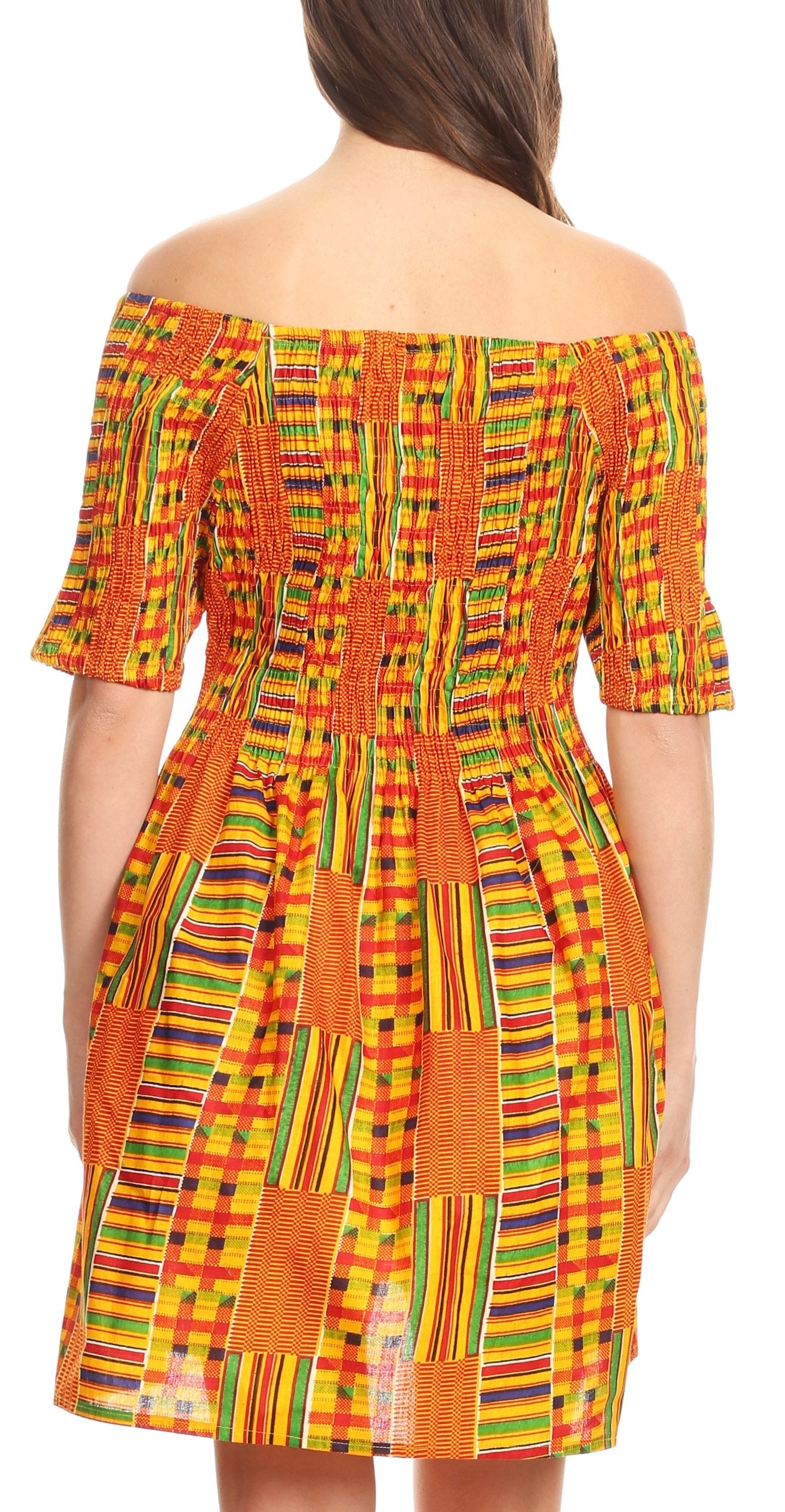 Sakkas - Ife Wax African Ankara Colorful Cocktail Short Dress