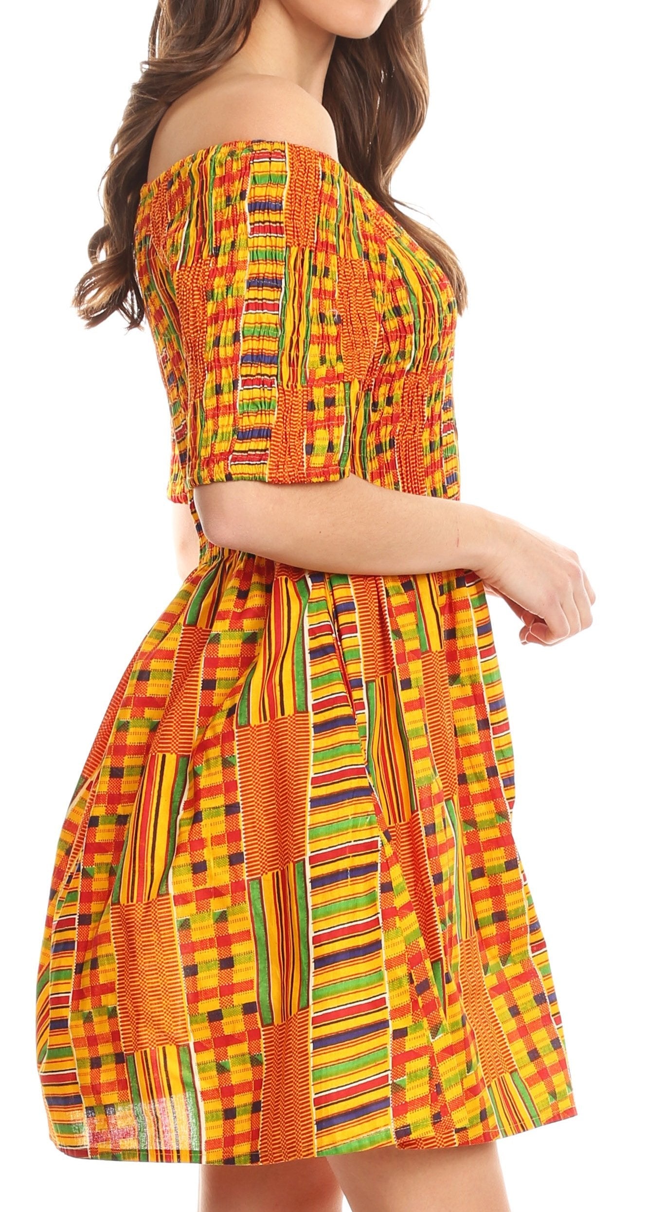 Sakkas - Ife Wax African Ankara Colorful Cocktail Short Dress
