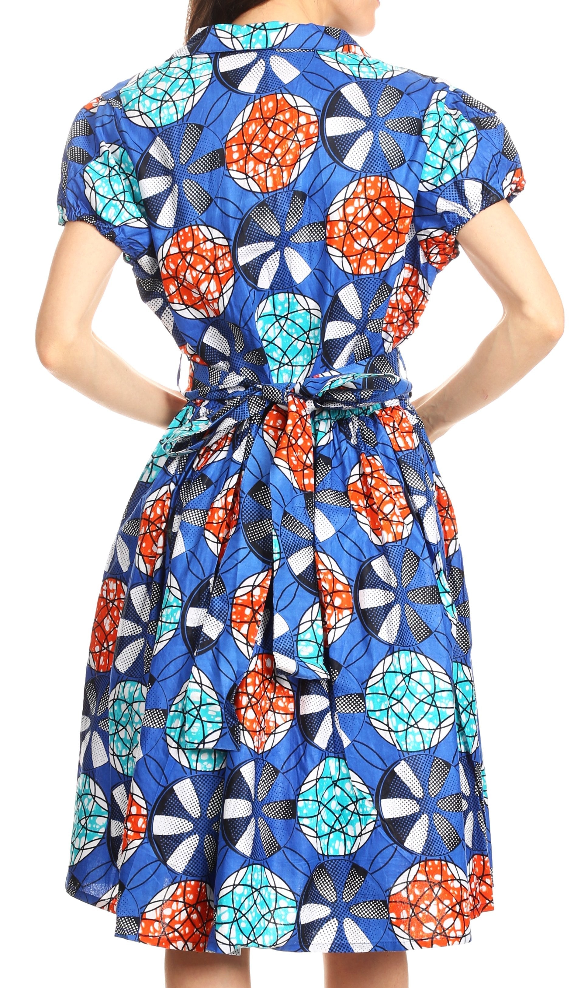 Sakkas - Ife Wax African Ankara Colorful Cocktail Short Dress