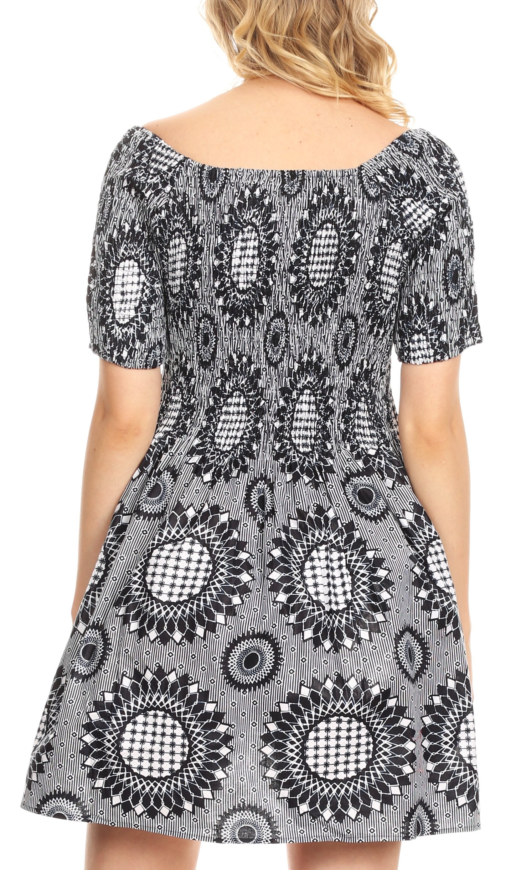 Sakkas - Ife Wax African Ankara Colorful Cocktail Short Dress